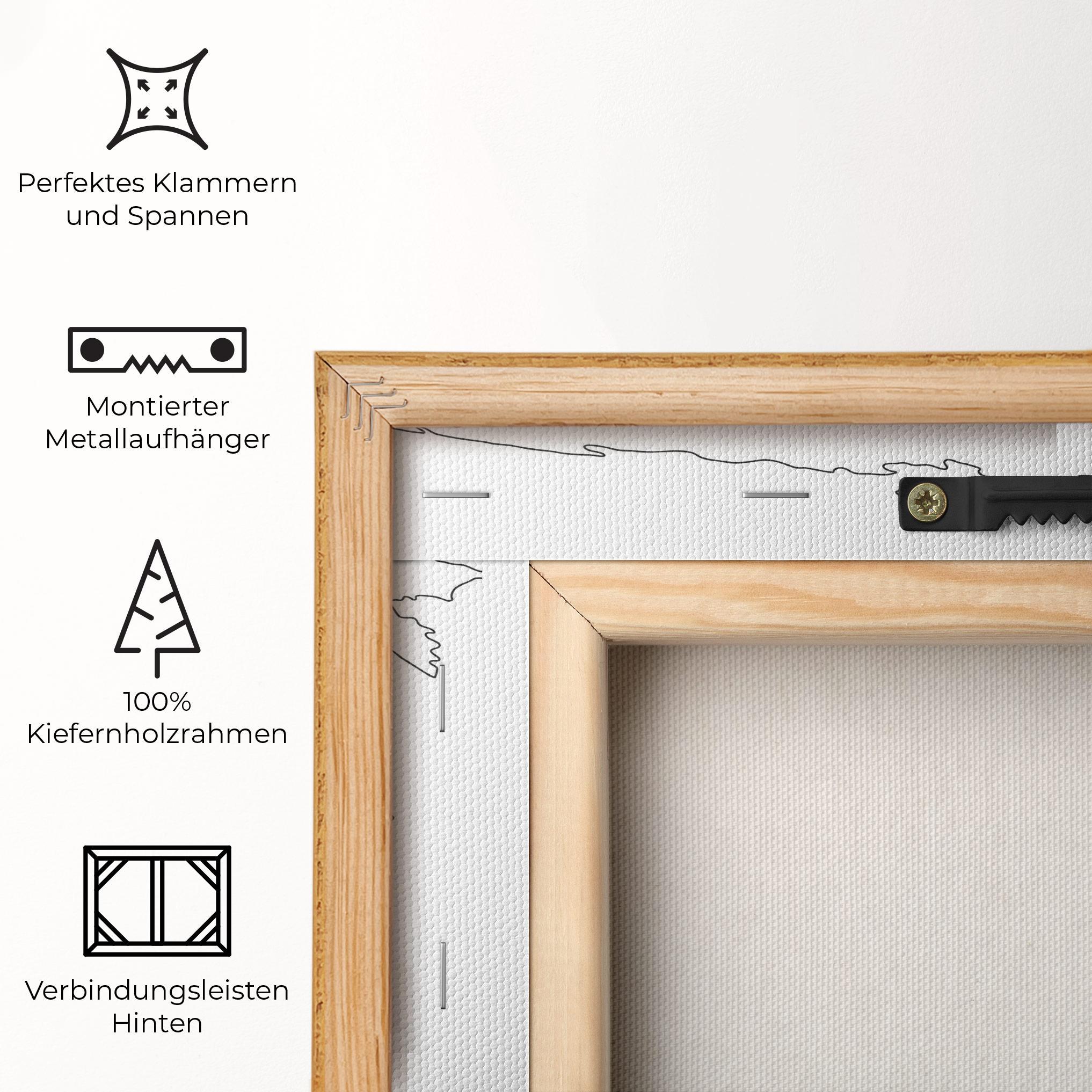 Leinwandbild Asia Map Line mockup 5