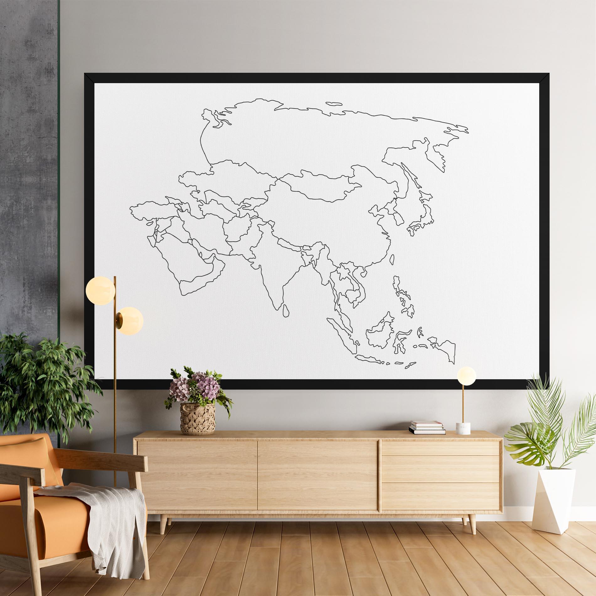 Leinwandbild Asia Map Line mockup 9