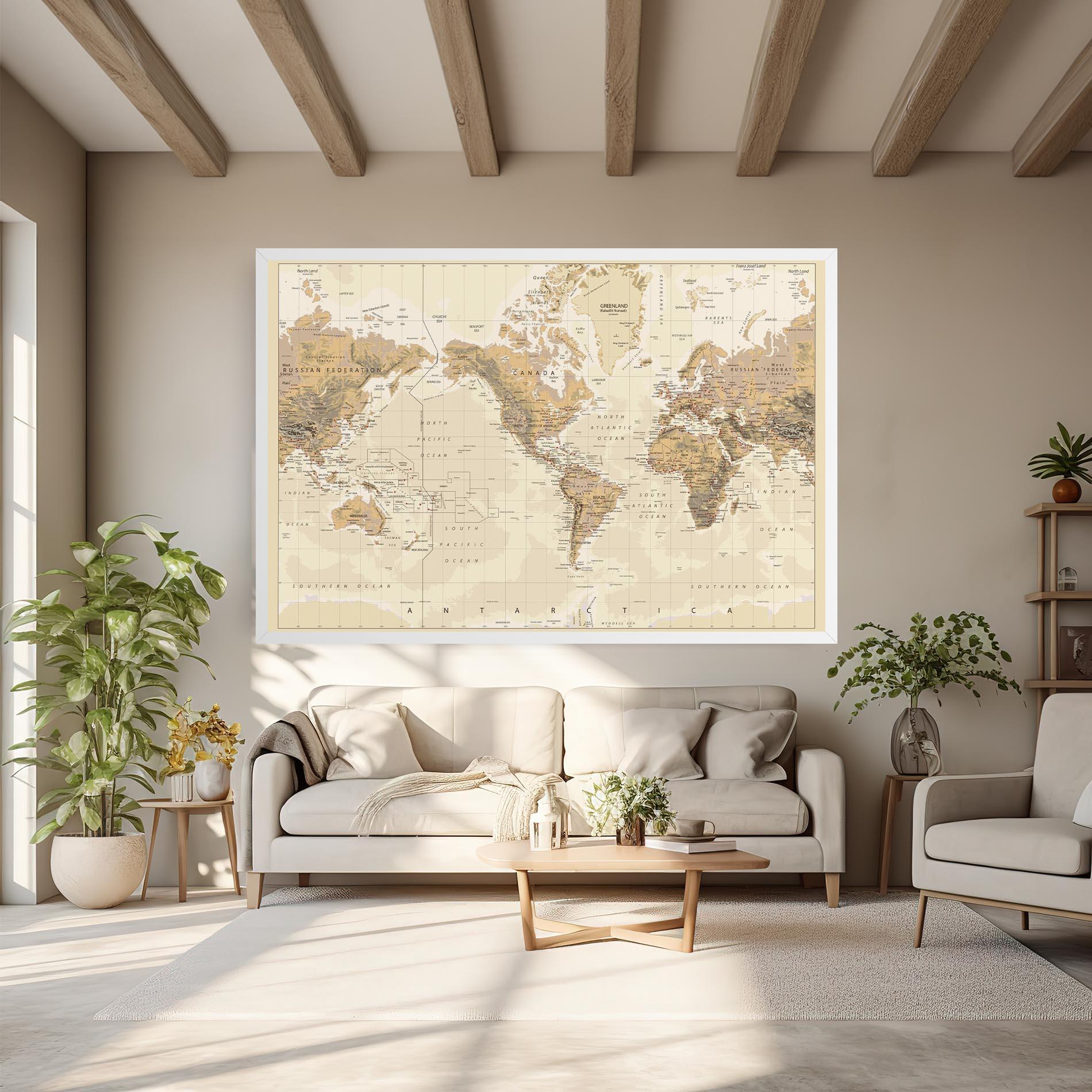 Leinwandbild Old Canada Map mockup 6