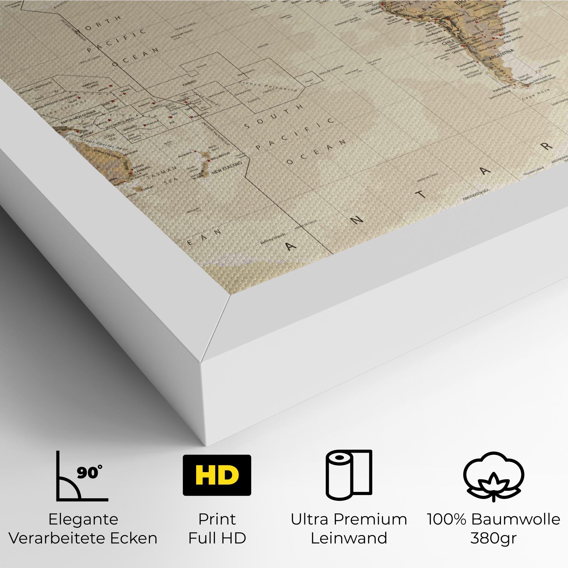 Leinwandbild Old Canada Map mockup 4