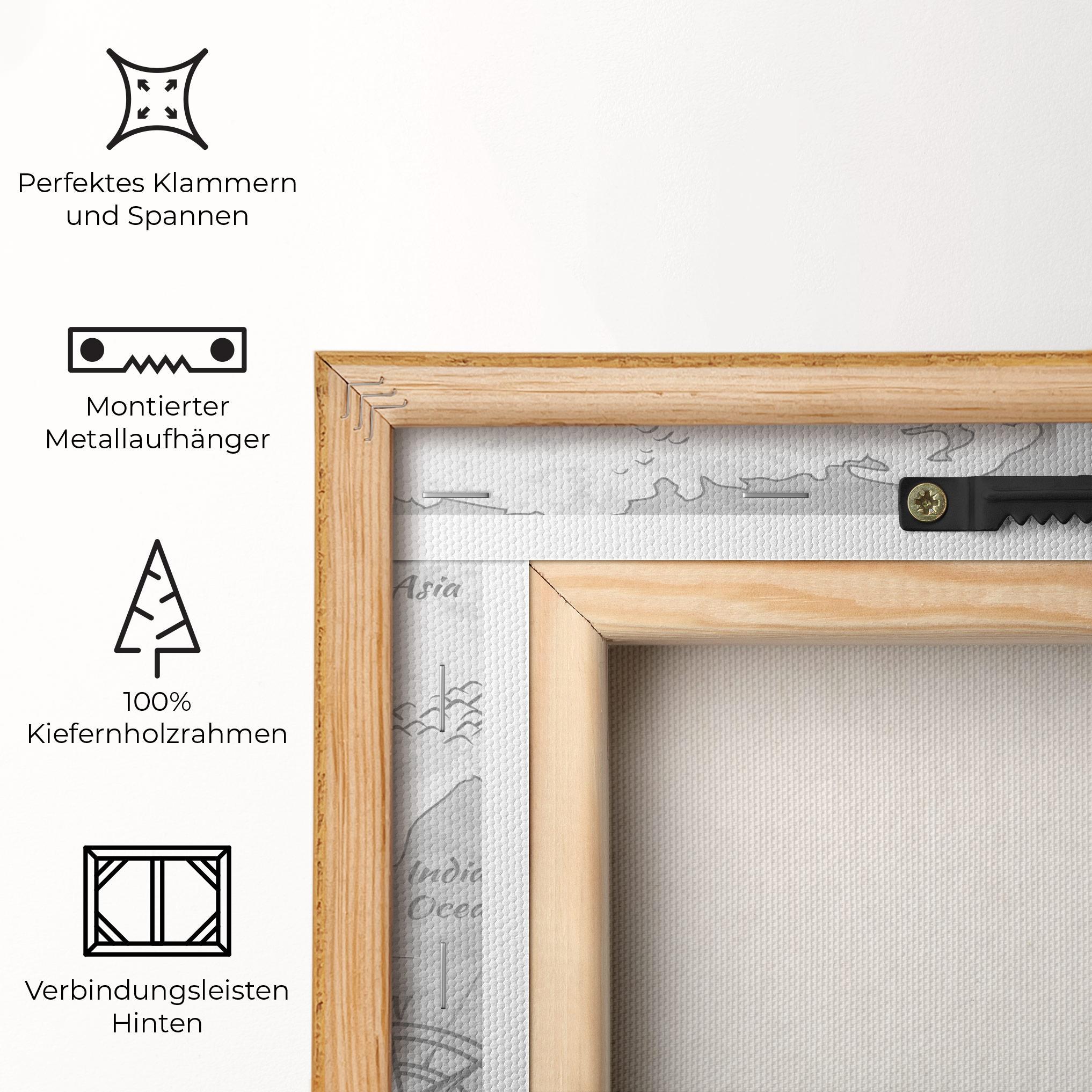 Leinwandbild Grey Old Map mockup 5