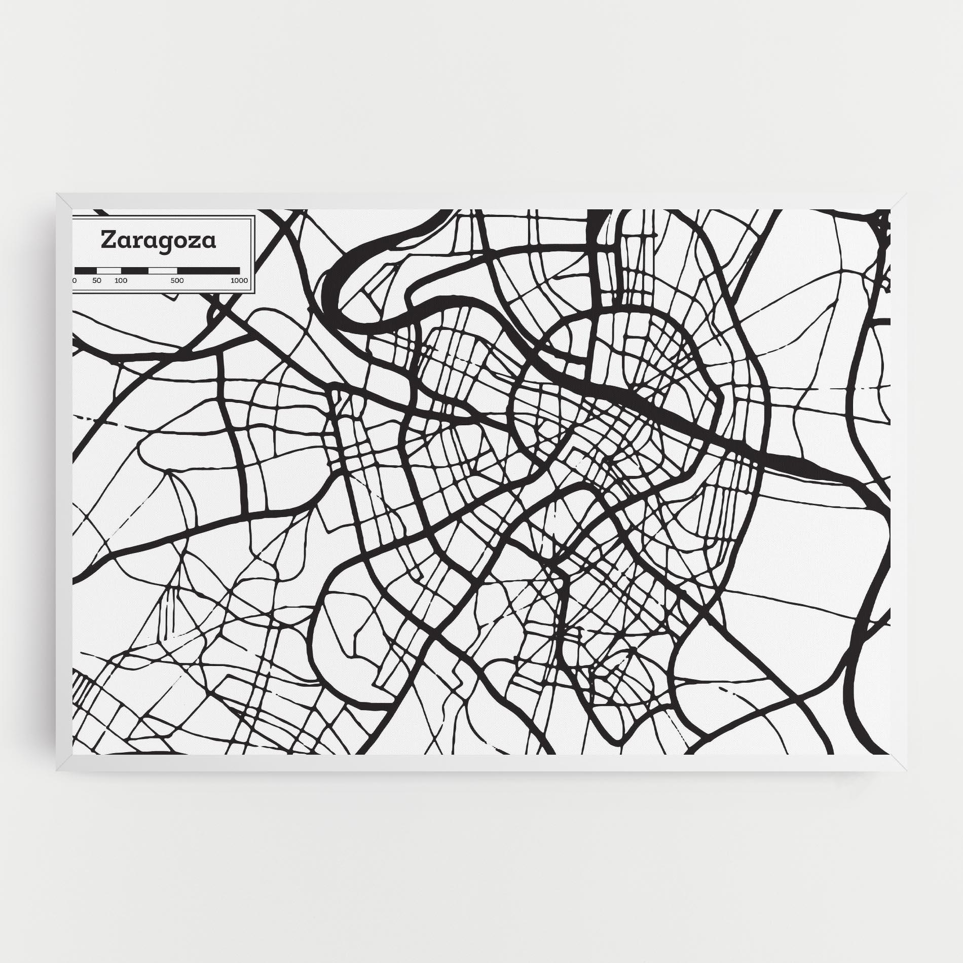 Leinwandbild Zaragoza City Map mockup 0
