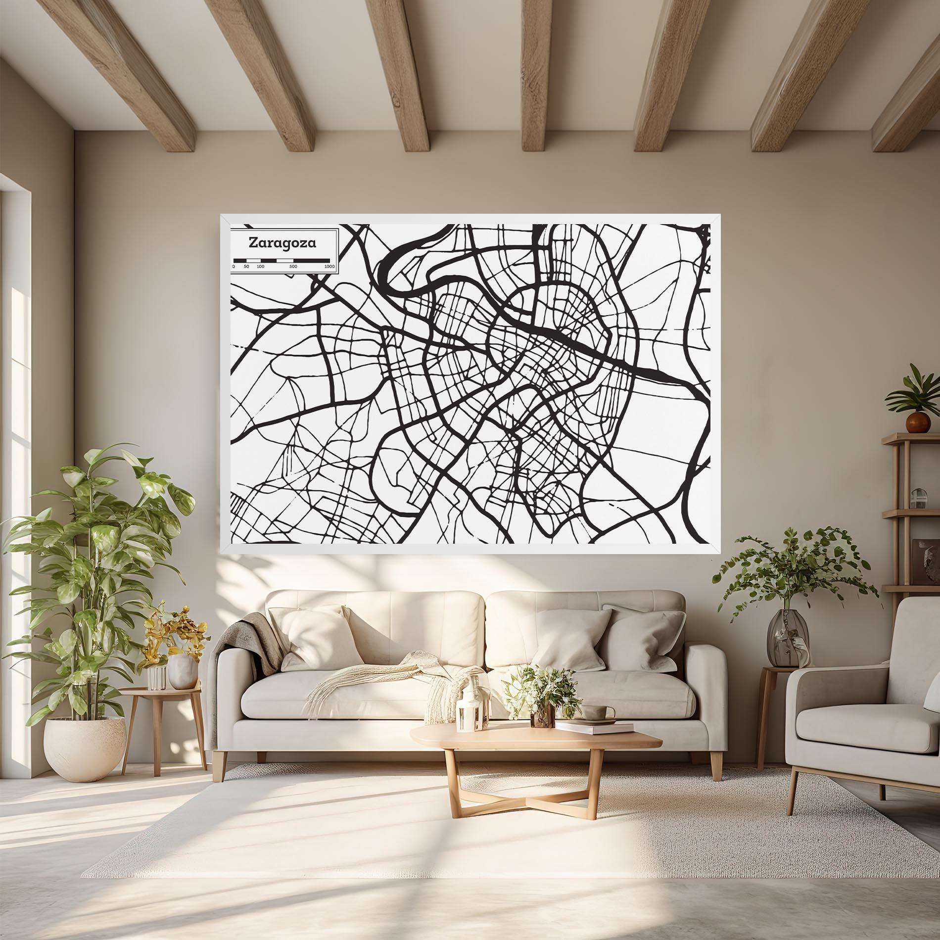 Leinwandbild Zaragoza City Map mockup 6