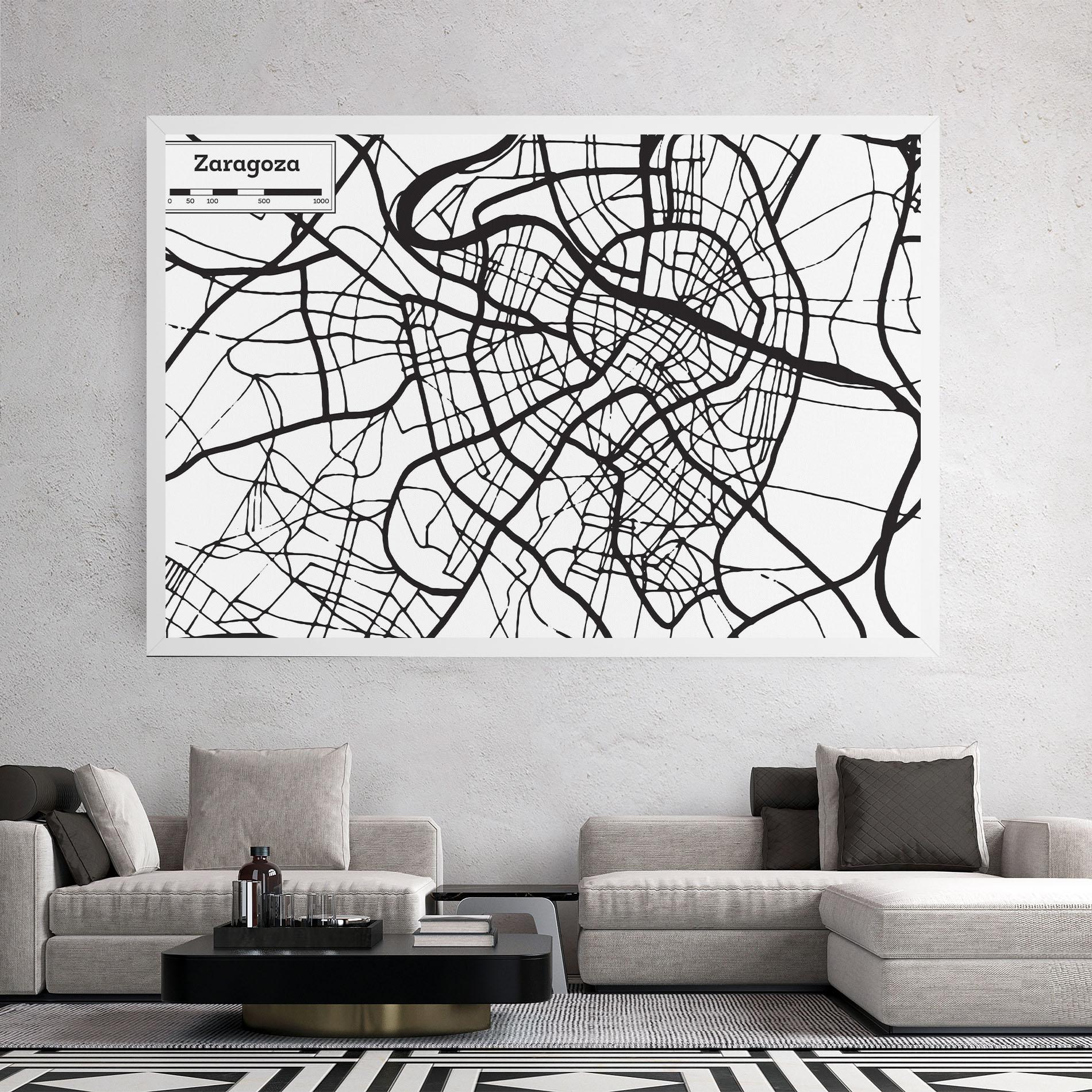 Leinwandbild Zaragoza City Map mockup 2