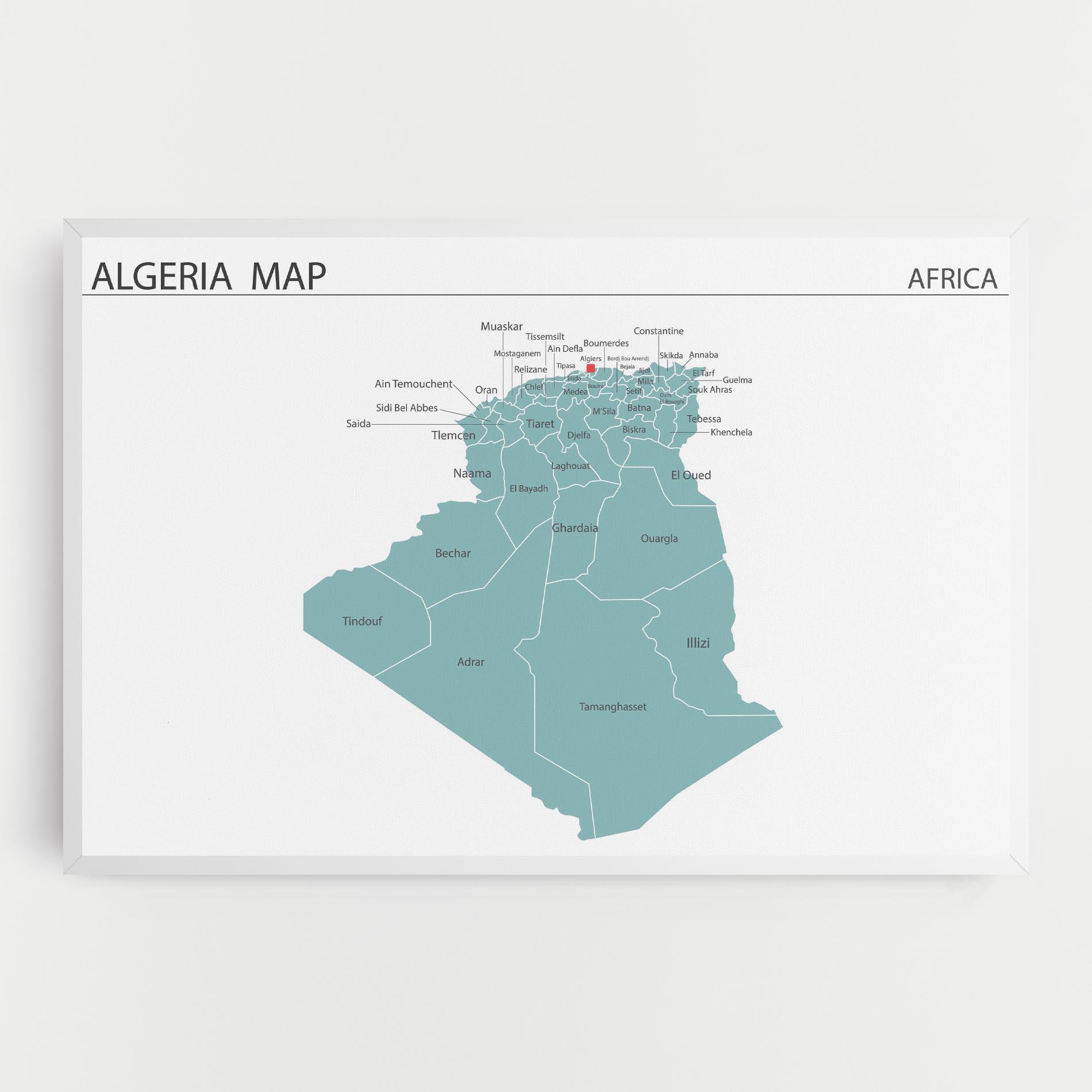 Leinwandbild Algeria Map mockup 0