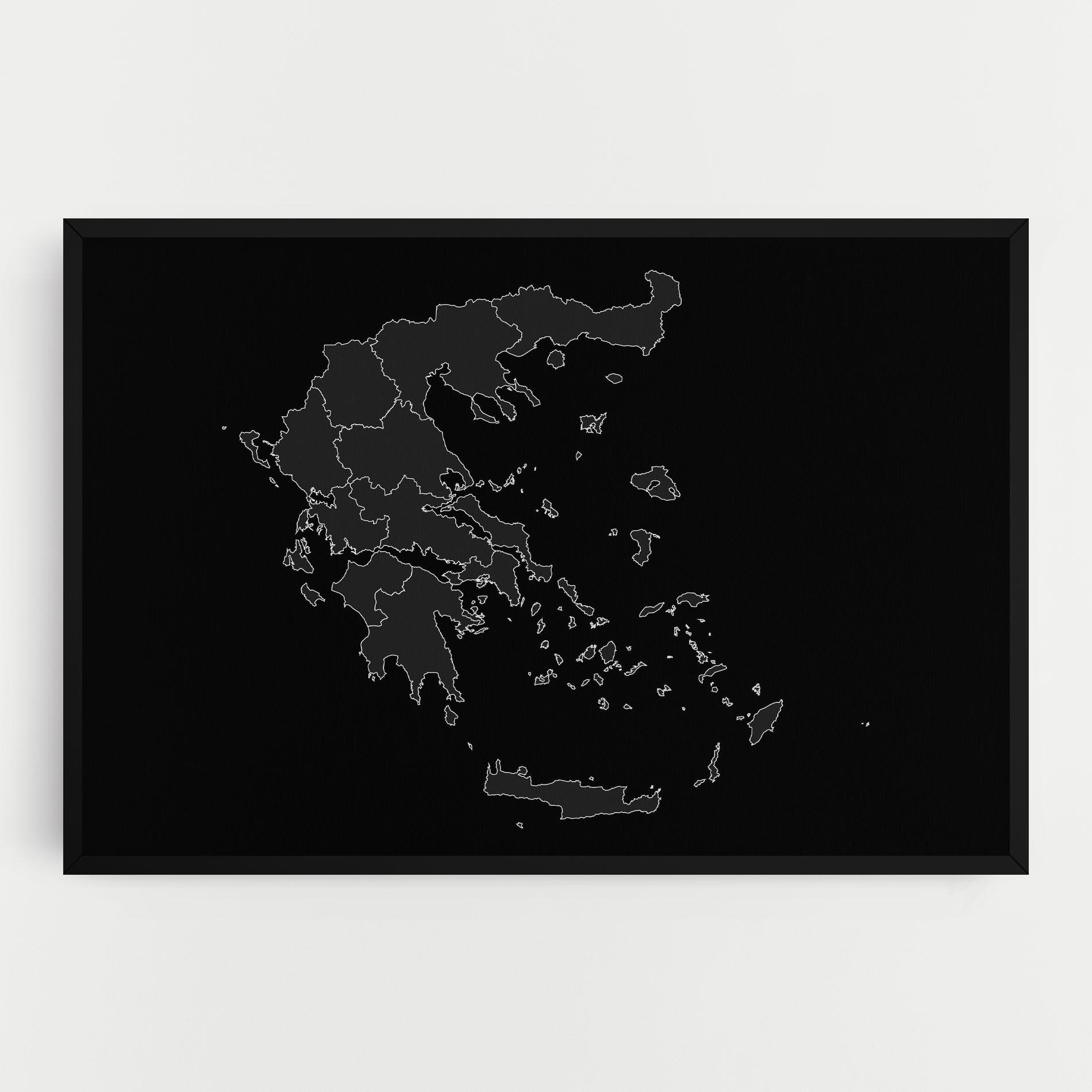 Leinwandbild Greece Grey Map mockup 0