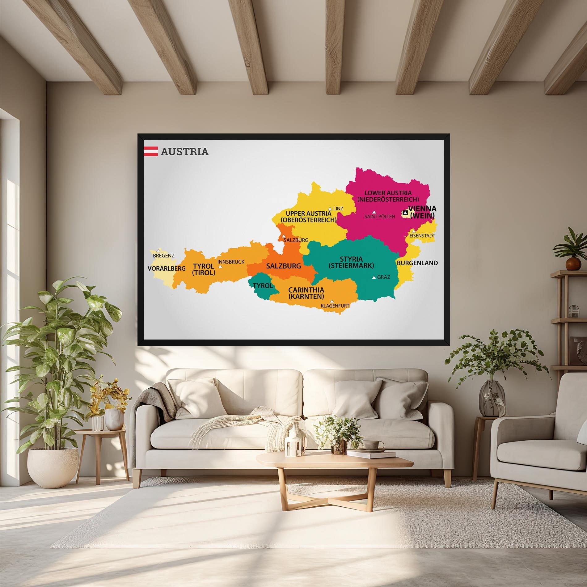 Leinwandbild Austria Color Map mockup 6