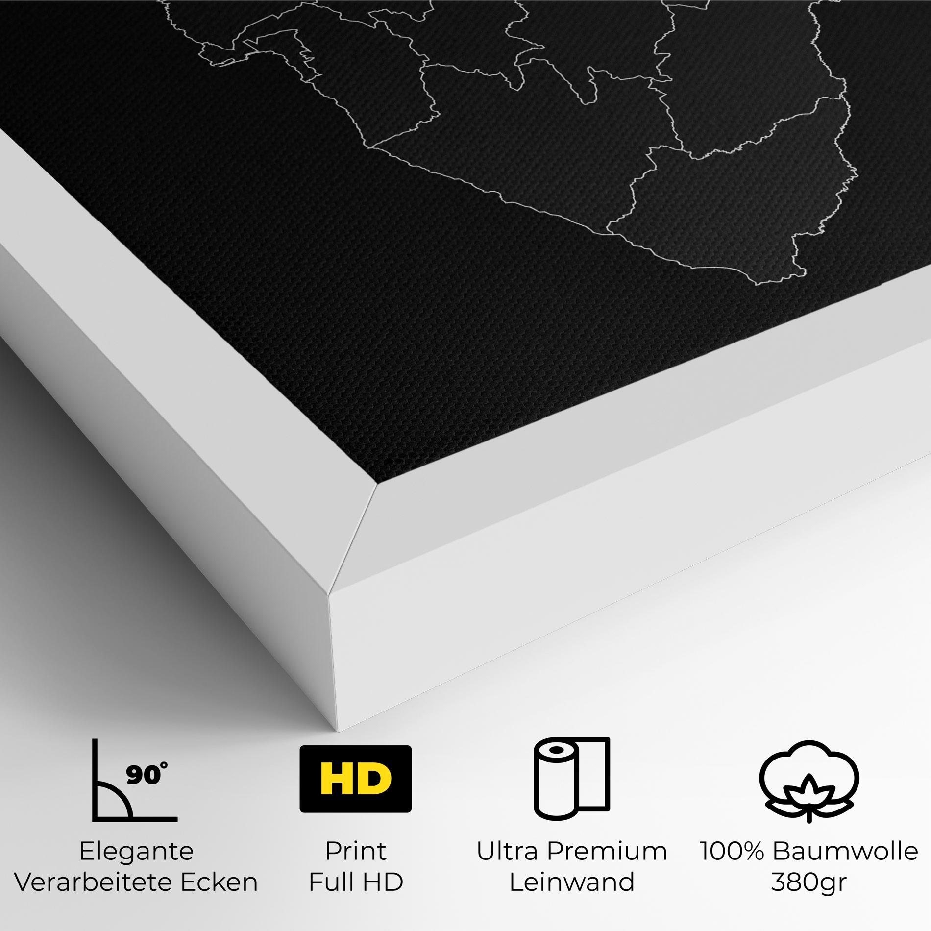 Leinwandbild Burundi Grey Map mockup 4