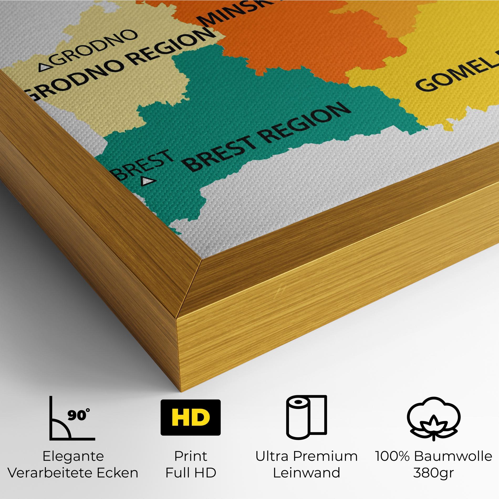 Leinwandbild Belarus Color Map mockup 4