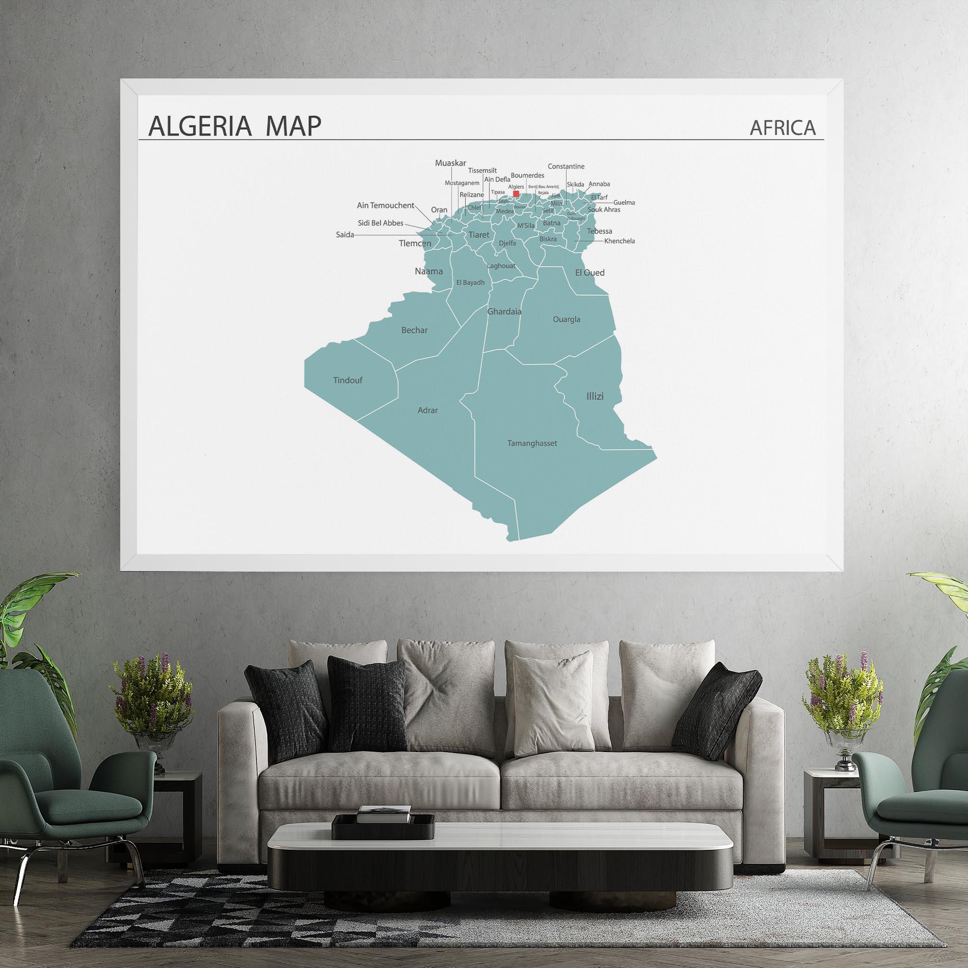 Leinwandbild Algeria Map mockup 7