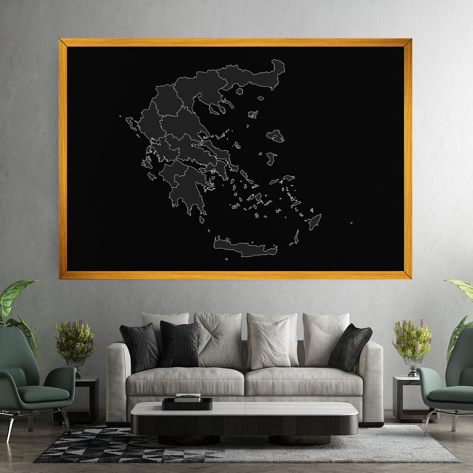 Leinwandbild Greece Grey Map mockup 7