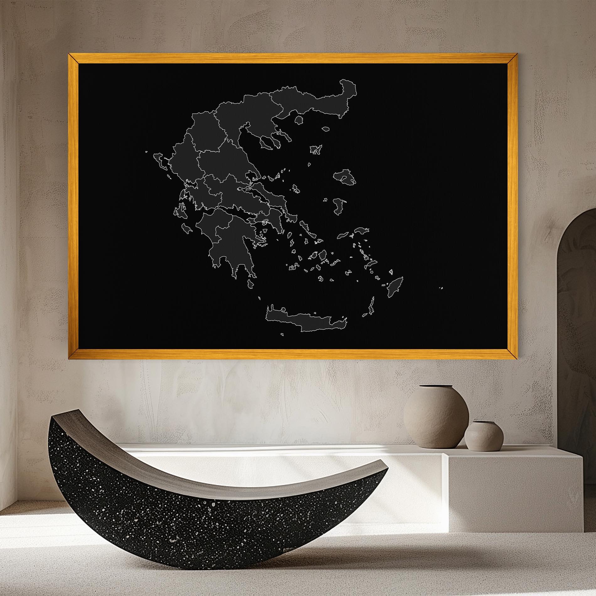 Leinwandbild Greece Grey Map mockup 8