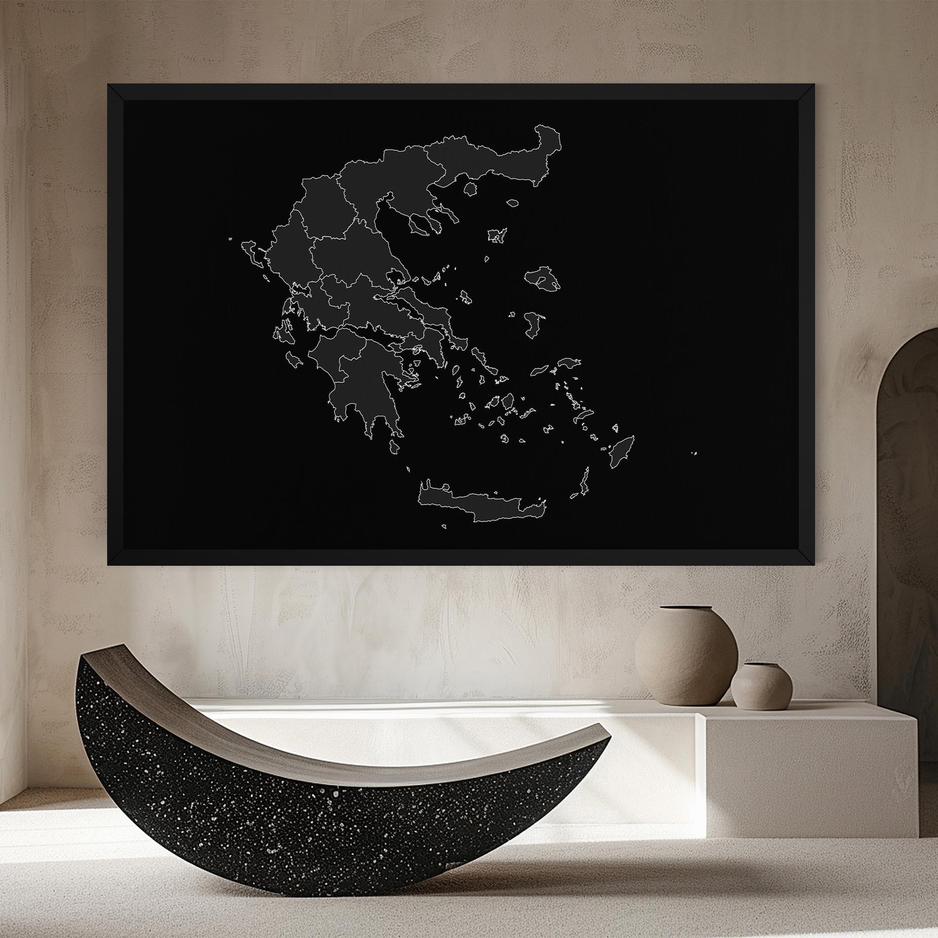 Leinwandbild Greece Grey Map mockup 8