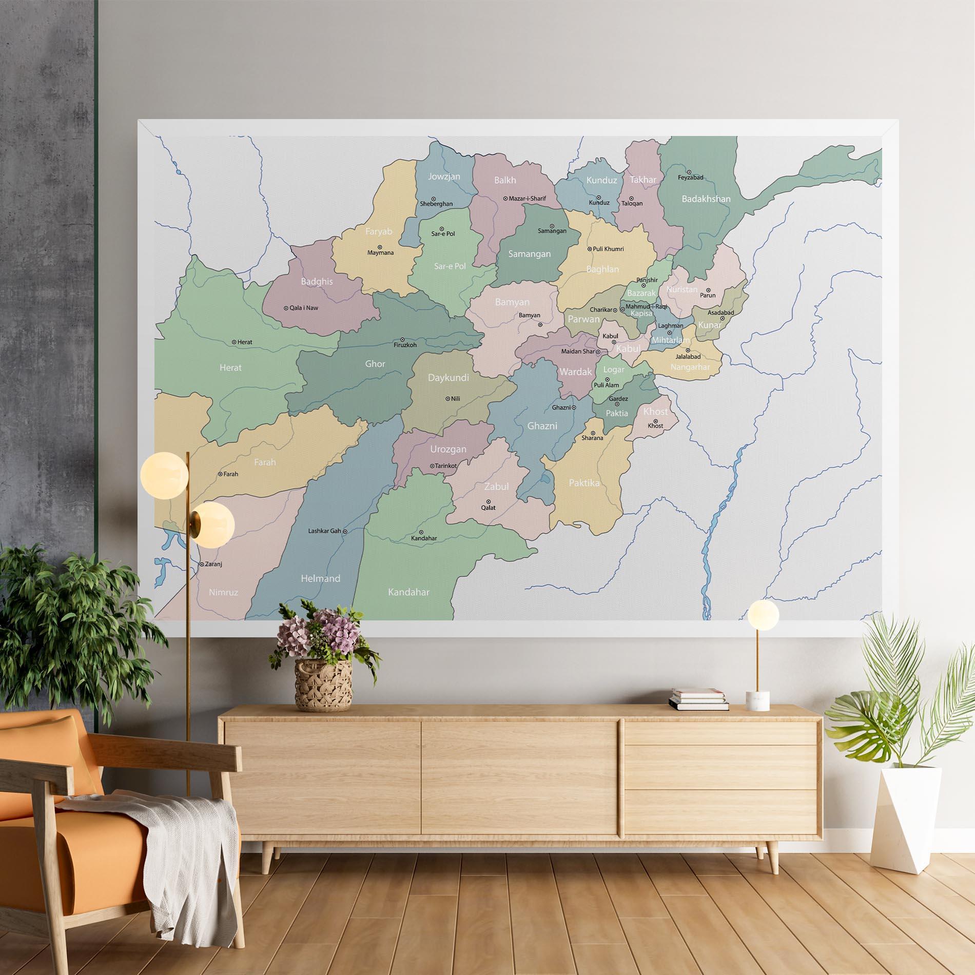 Leinwandbild Afghanistan Map mockup 9