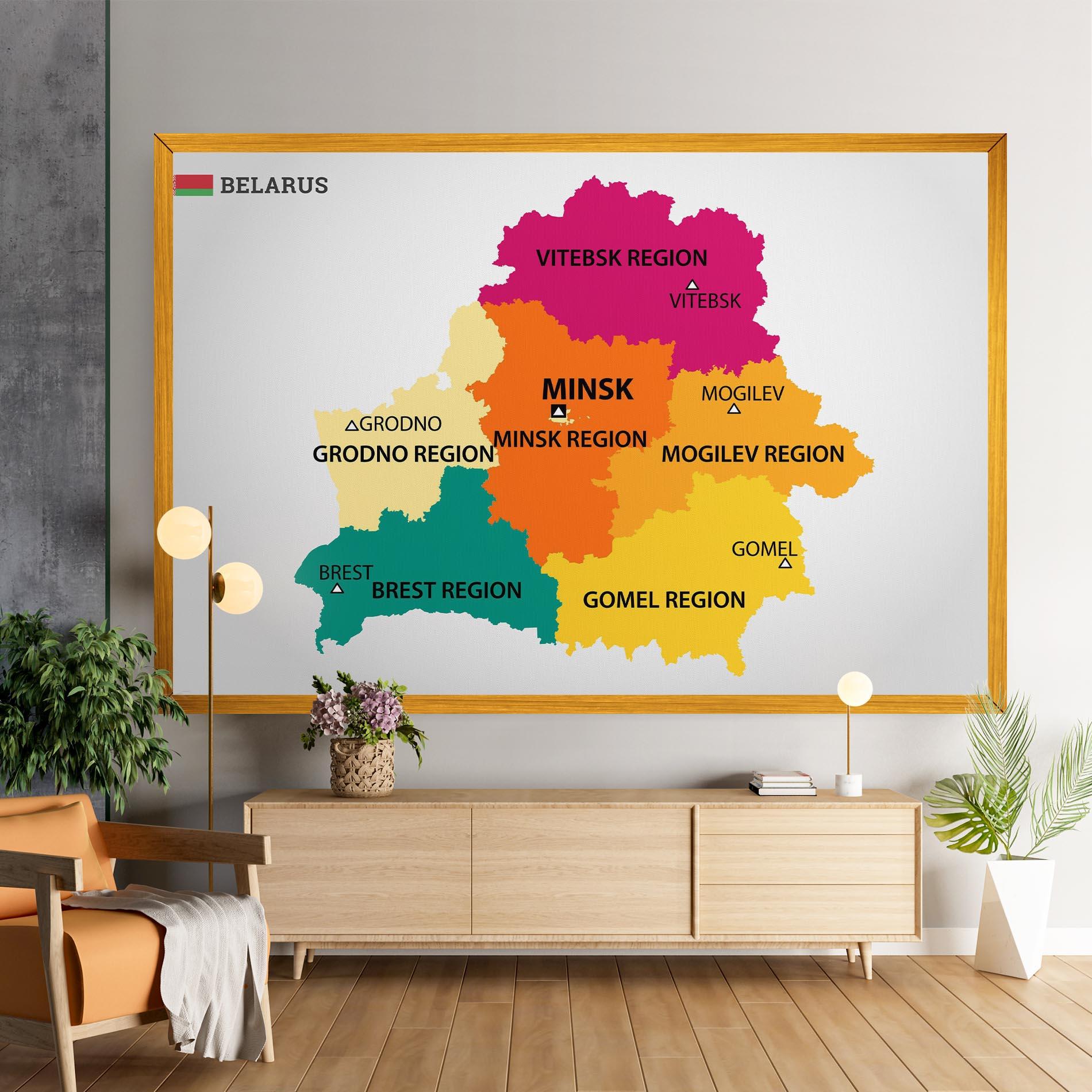 Leinwandbild Belarus Color Map mockup 9