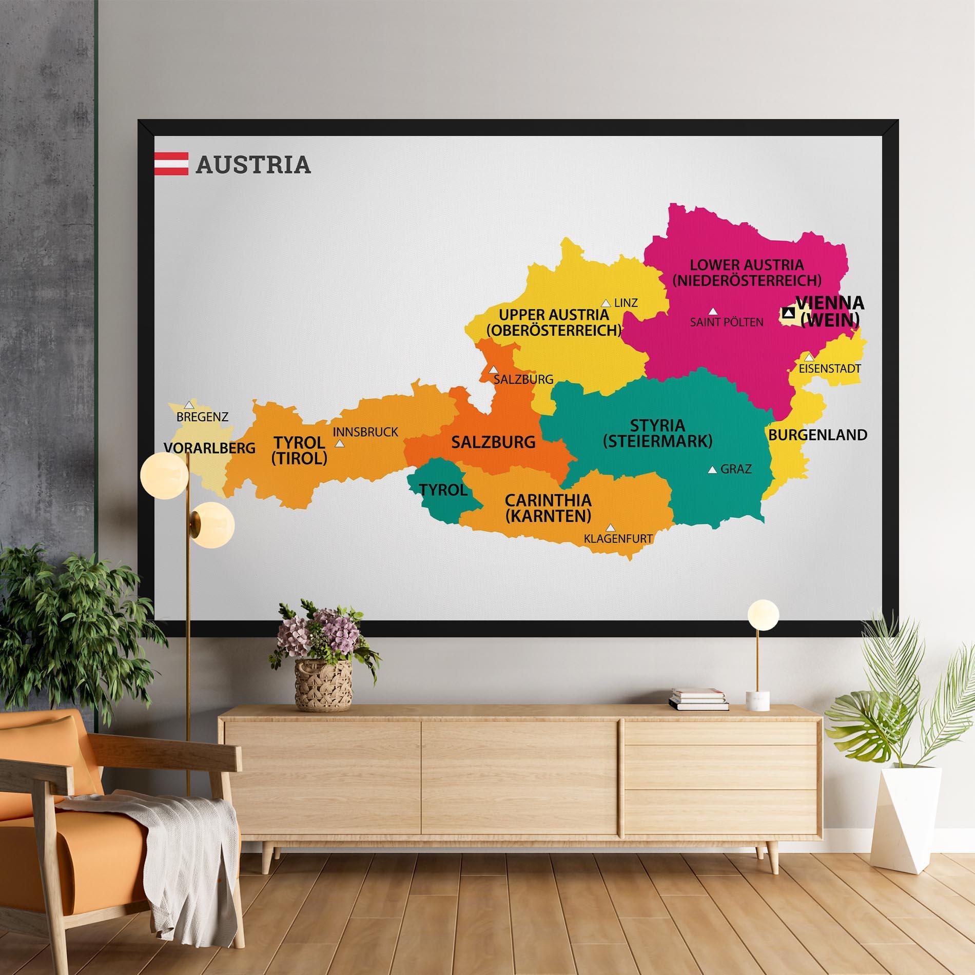 Leinwandbild Austria Color Map mockup 9