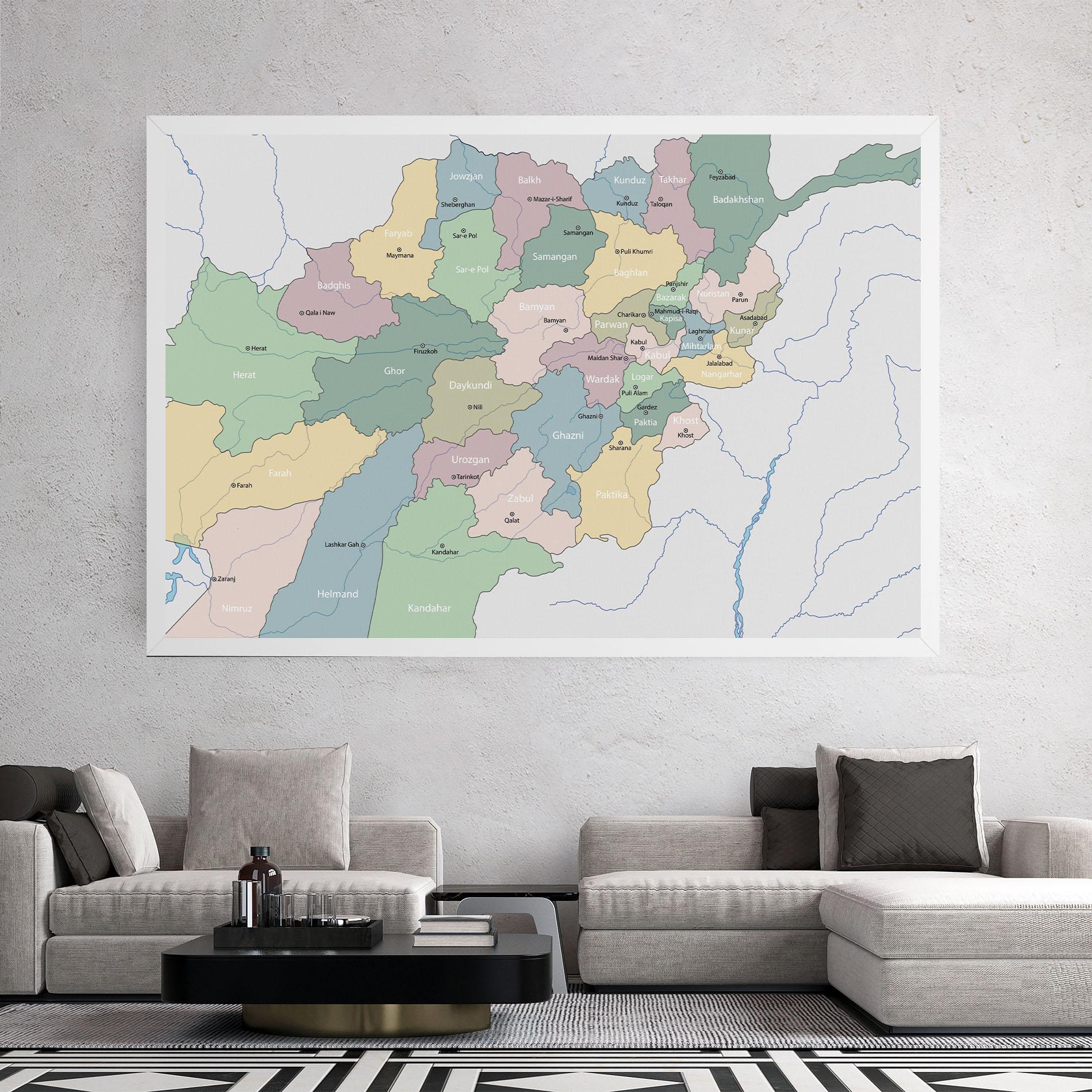 Leinwandbild Afghanistan Map mockup 2