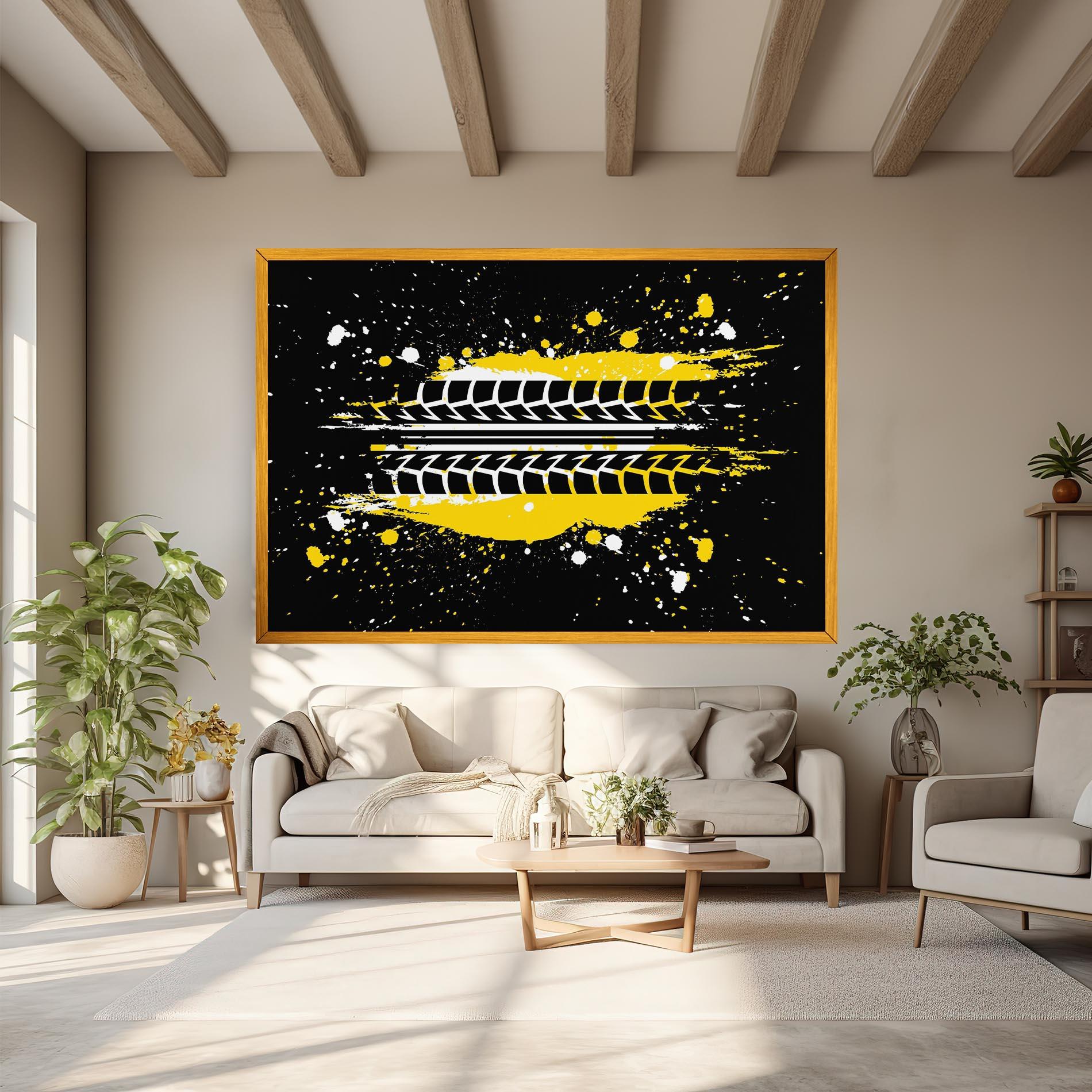 Leinwandbild Yellow Traces mockup 6