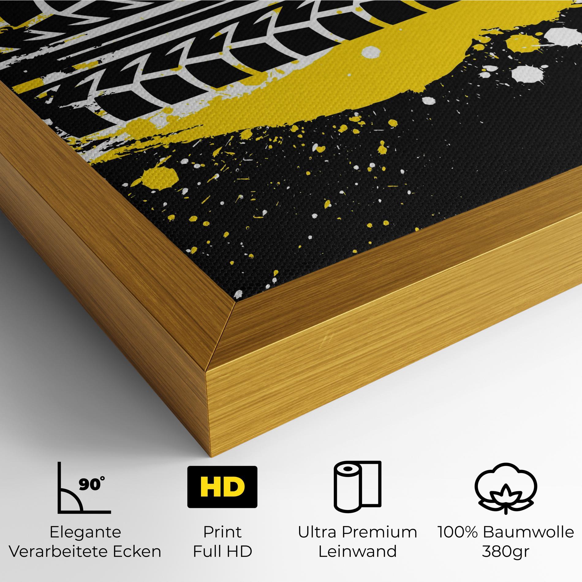 Leinwandbild Yellow Traces mockup 4