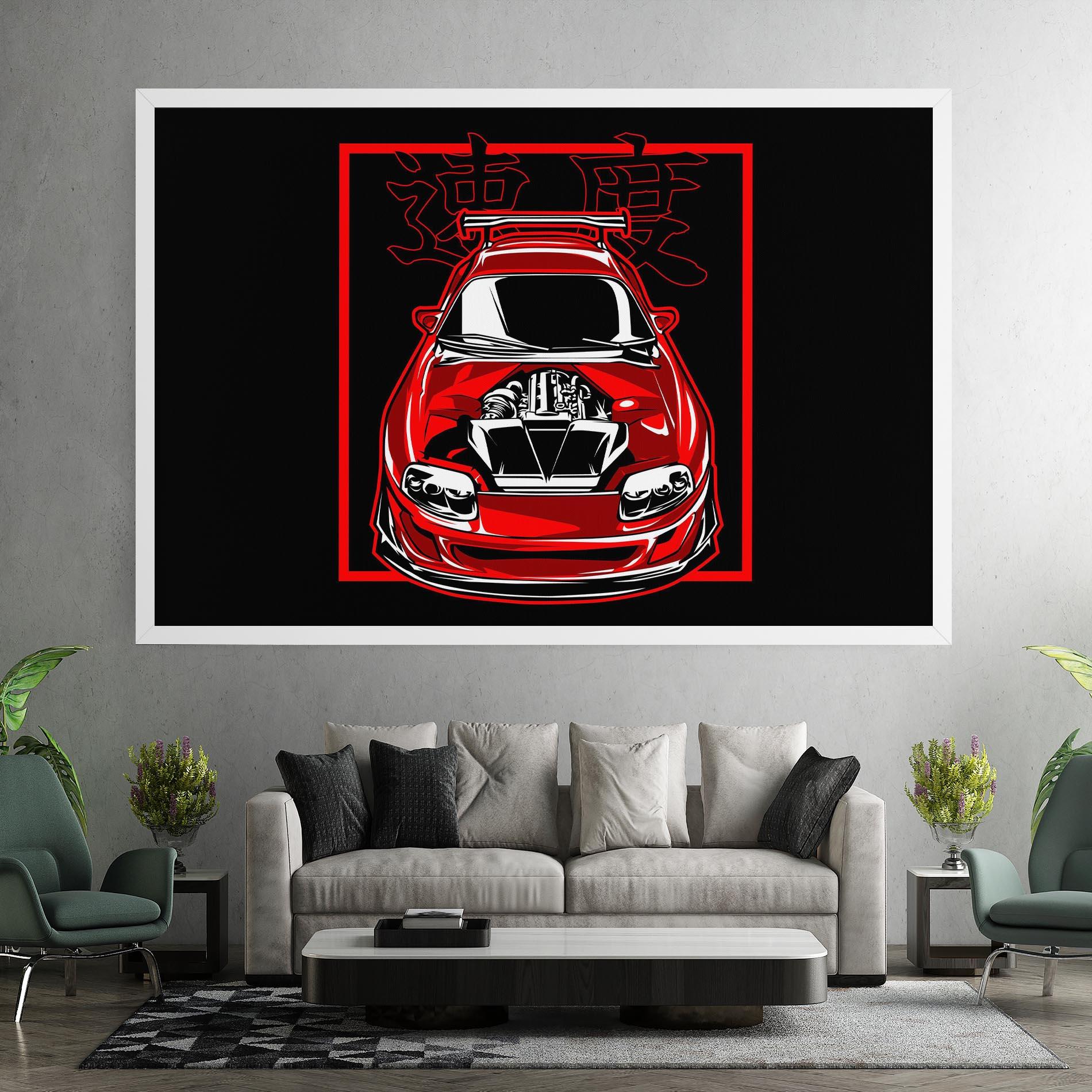 Leinwandbild Japanese Red Car mockup 7