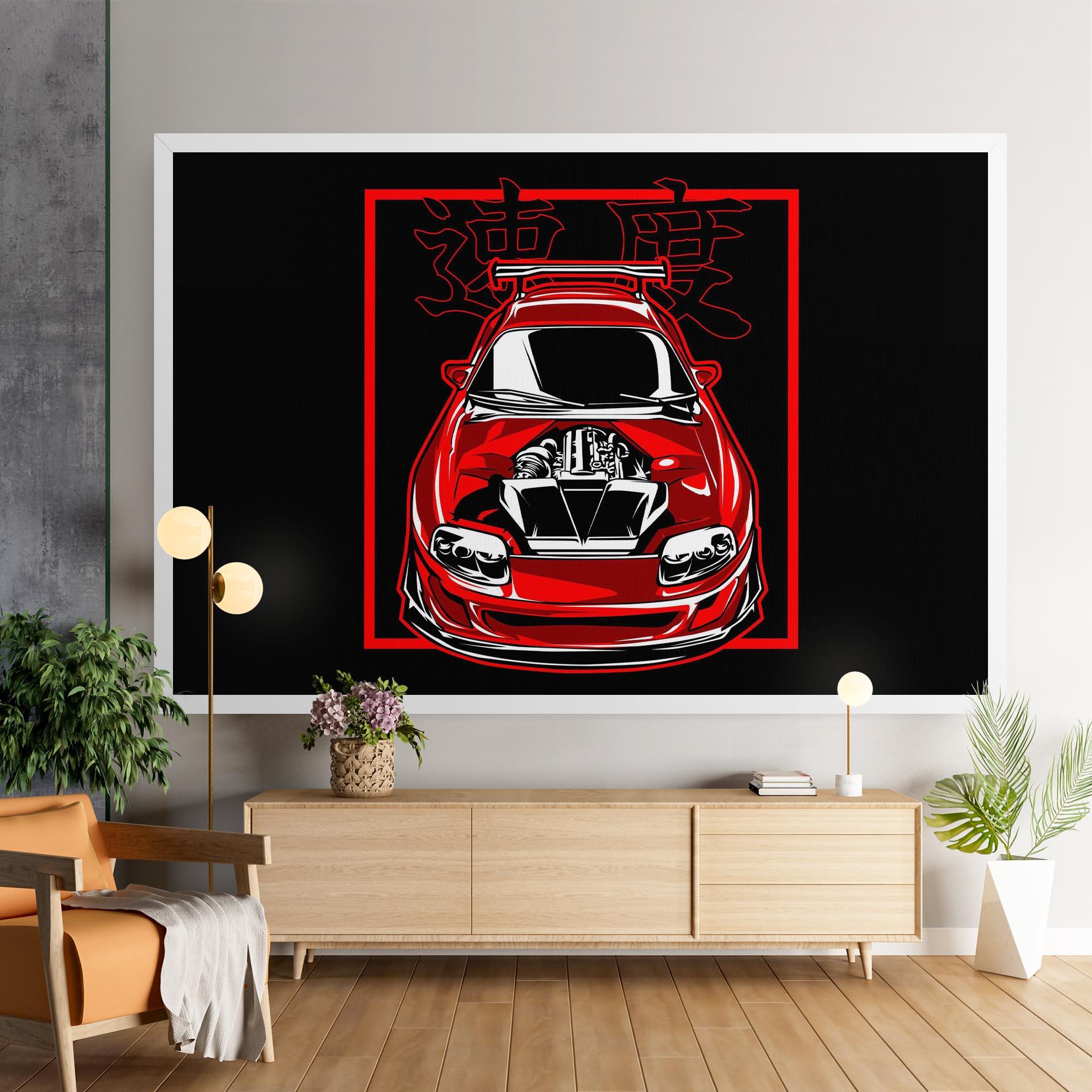 Leinwandbild Japanese Red Car mockup 9