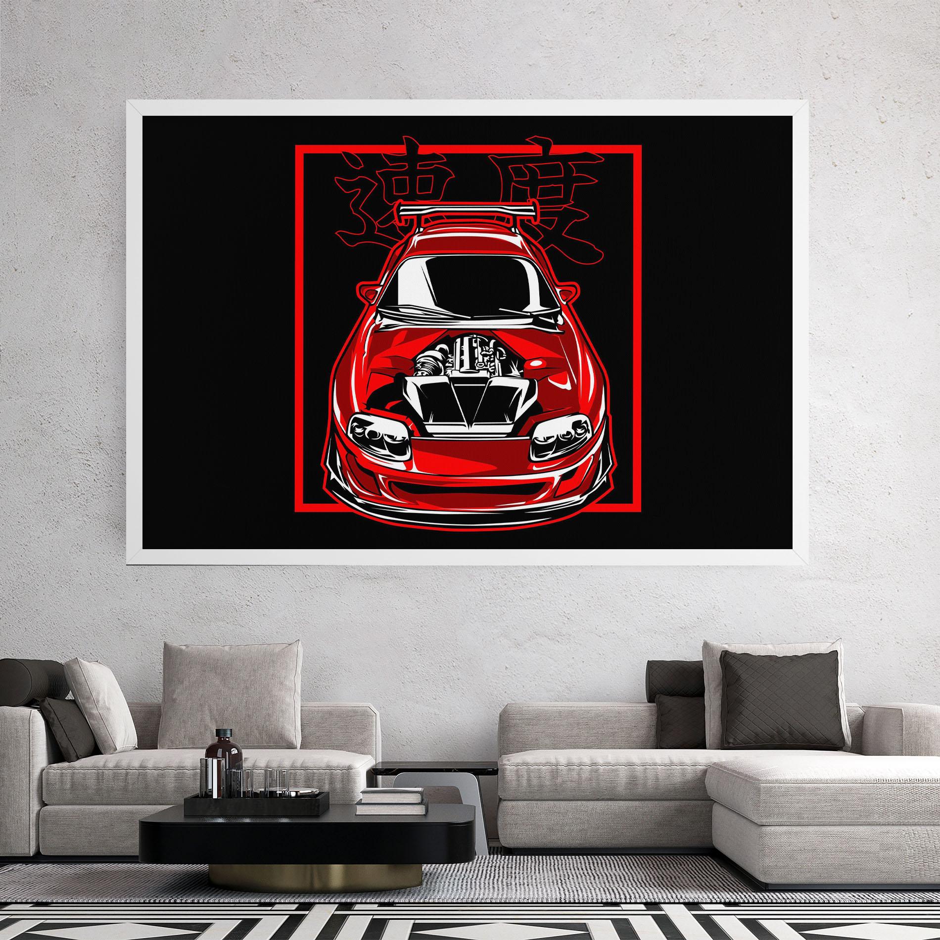 Leinwandbild Japanese Red Car mockup 2
