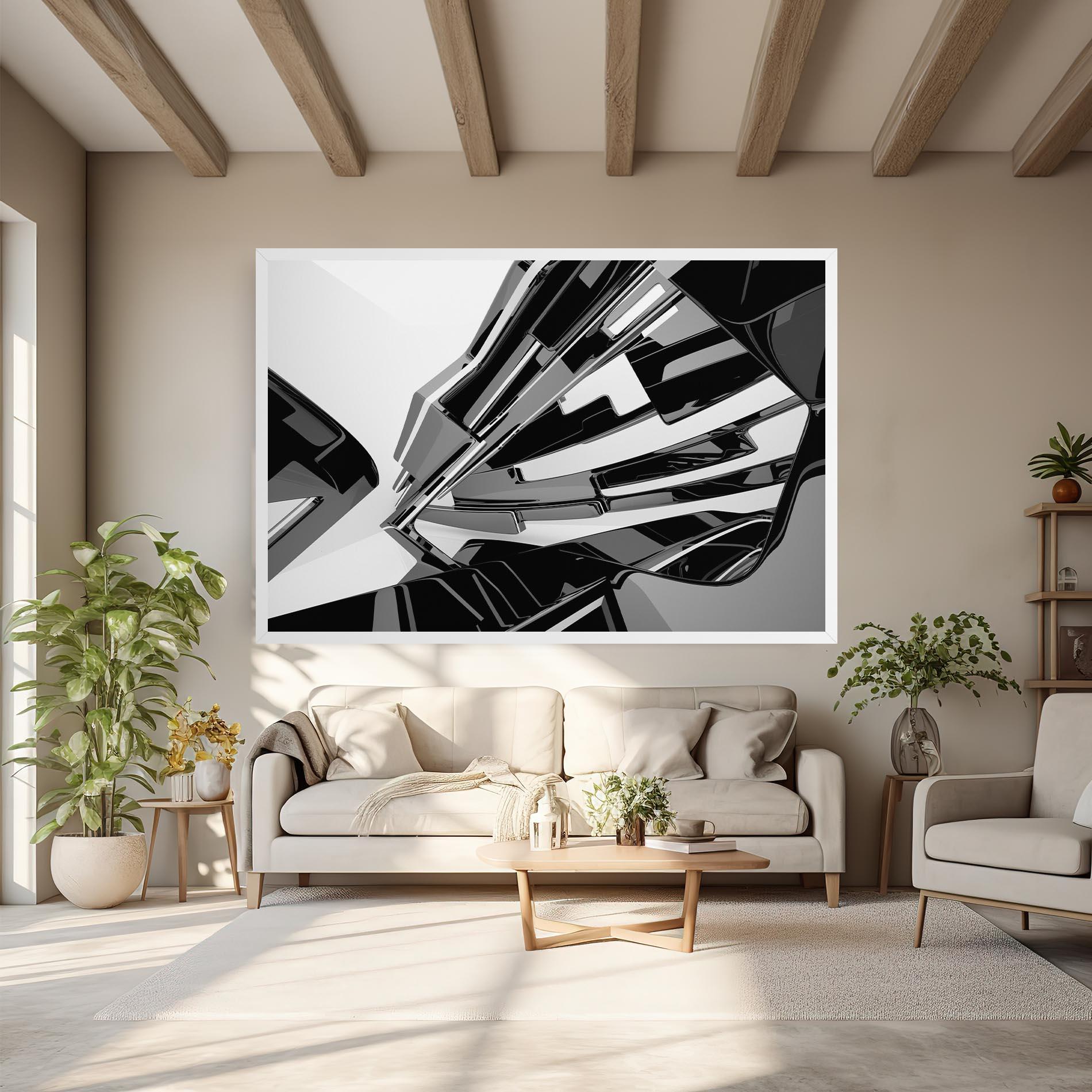 Leinwandbild Black Sculpture mockup 6