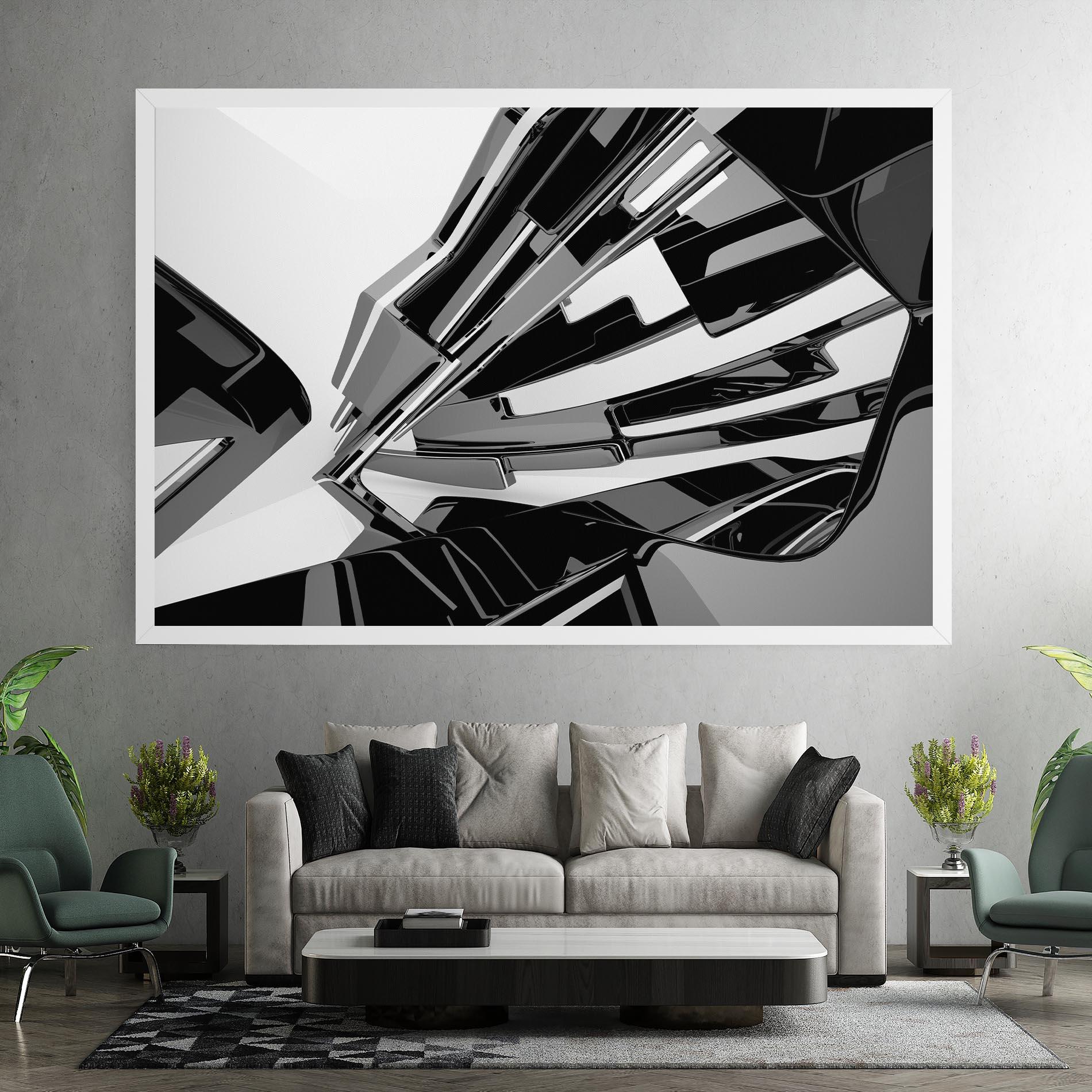 Leinwandbild Black Sculpture mockup 7