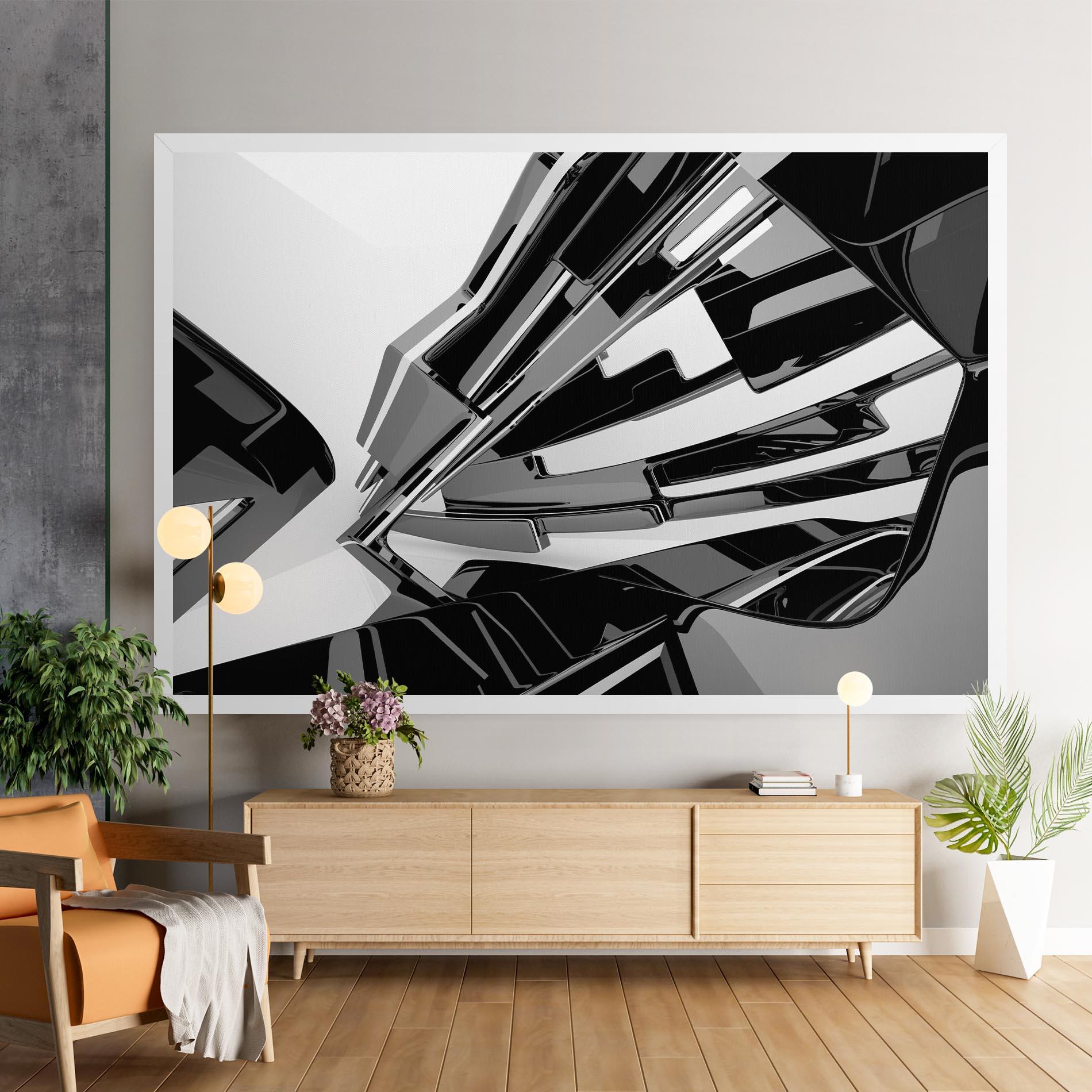 Leinwandbild Black Sculpture mockup 9