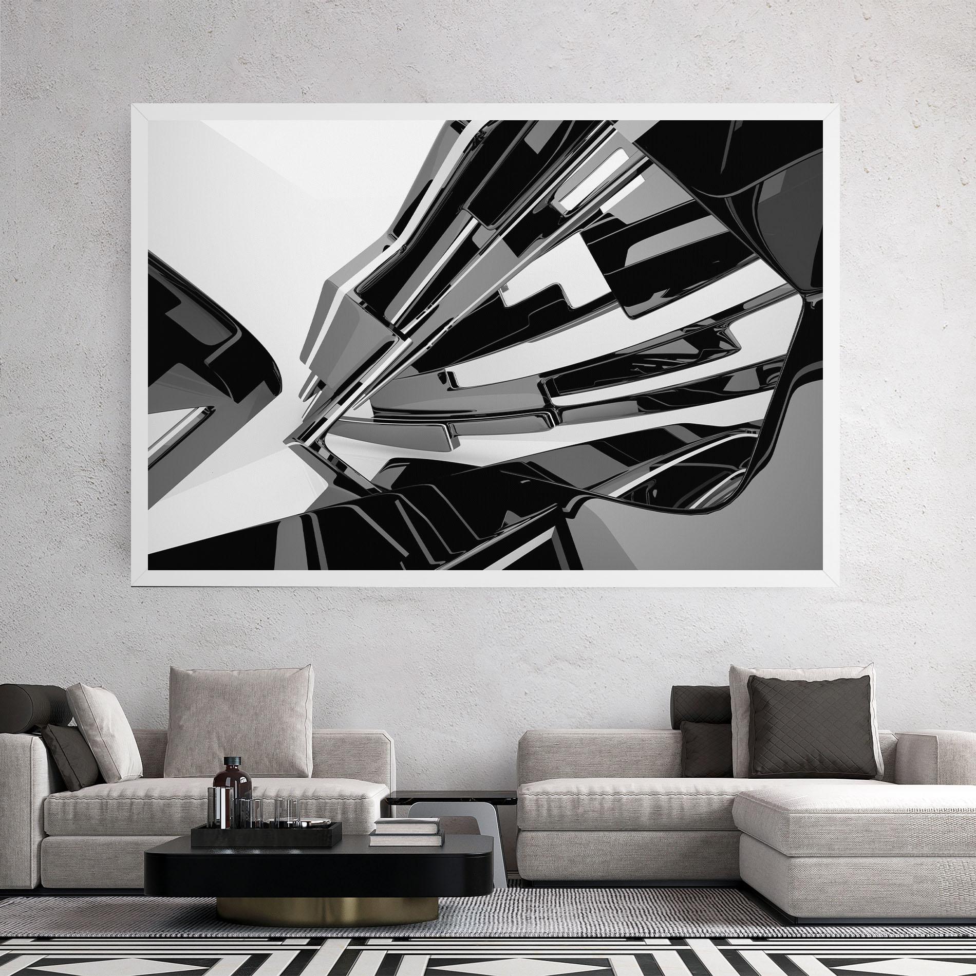 Leinwandbild Black Sculpture mockup 2