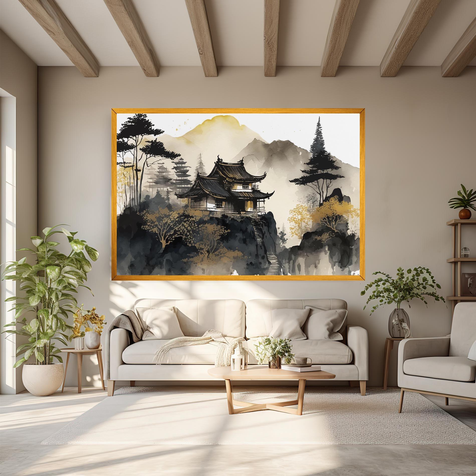 Leinwandbild Japanese Temple mockup 6