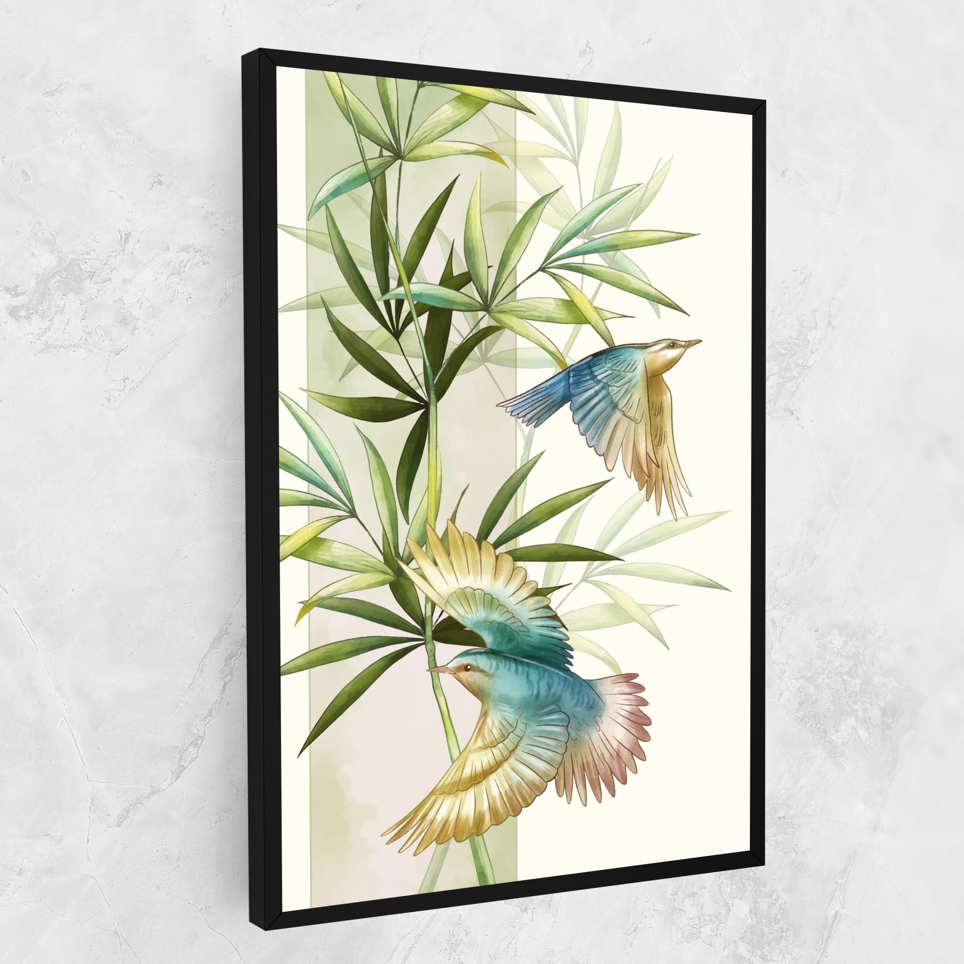 Leinwandbild Asiatic Blue Birds mockup 1
