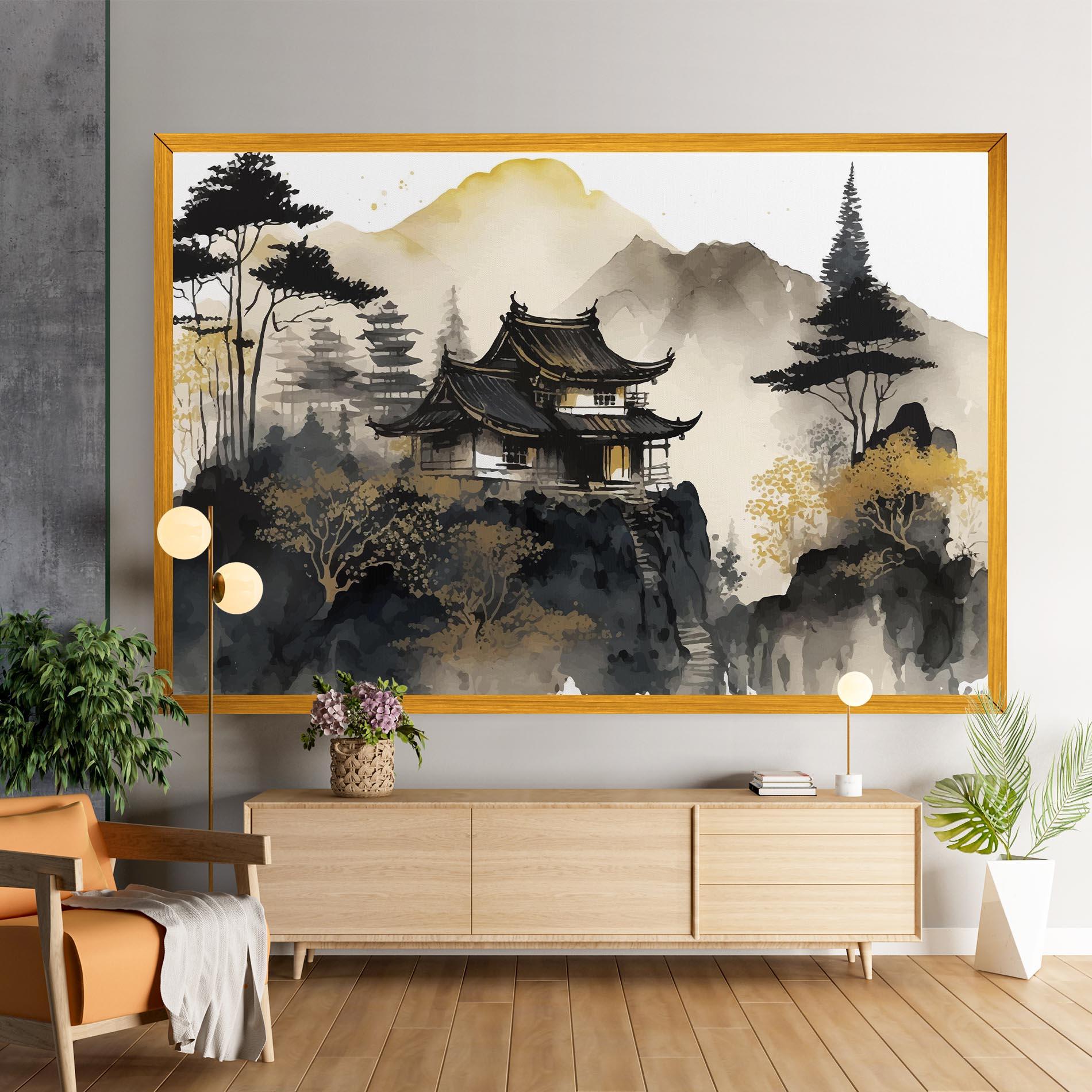 Leinwandbild Japanese Temple mockup 9