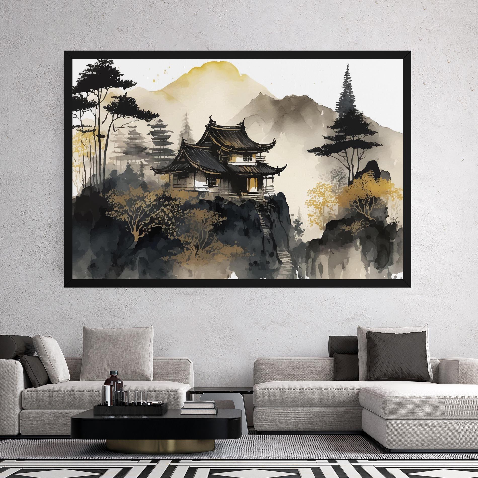 Leinwandbild Japanese Temple mockup 2