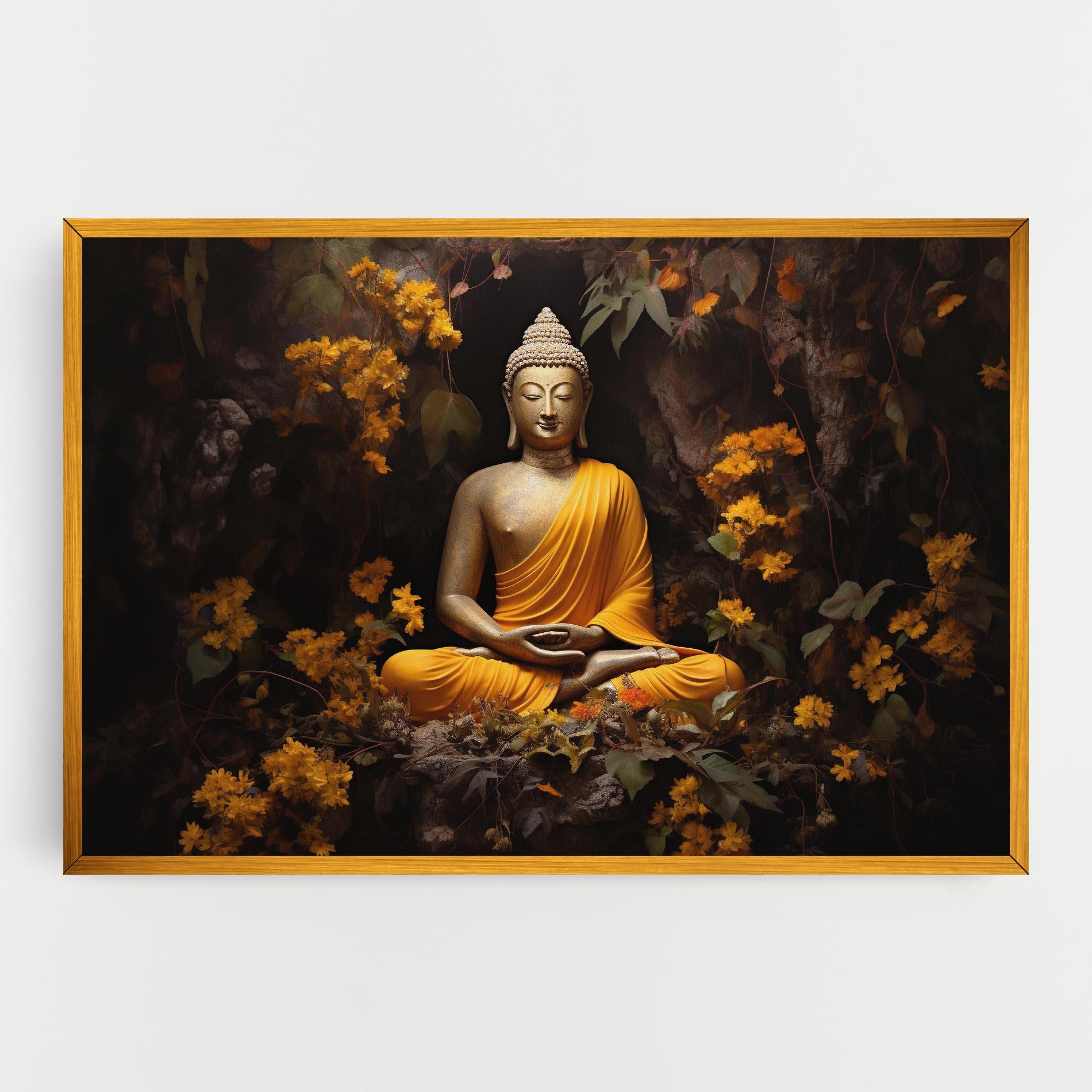 Leinwandbild Yellow Light Buddha mockup 0