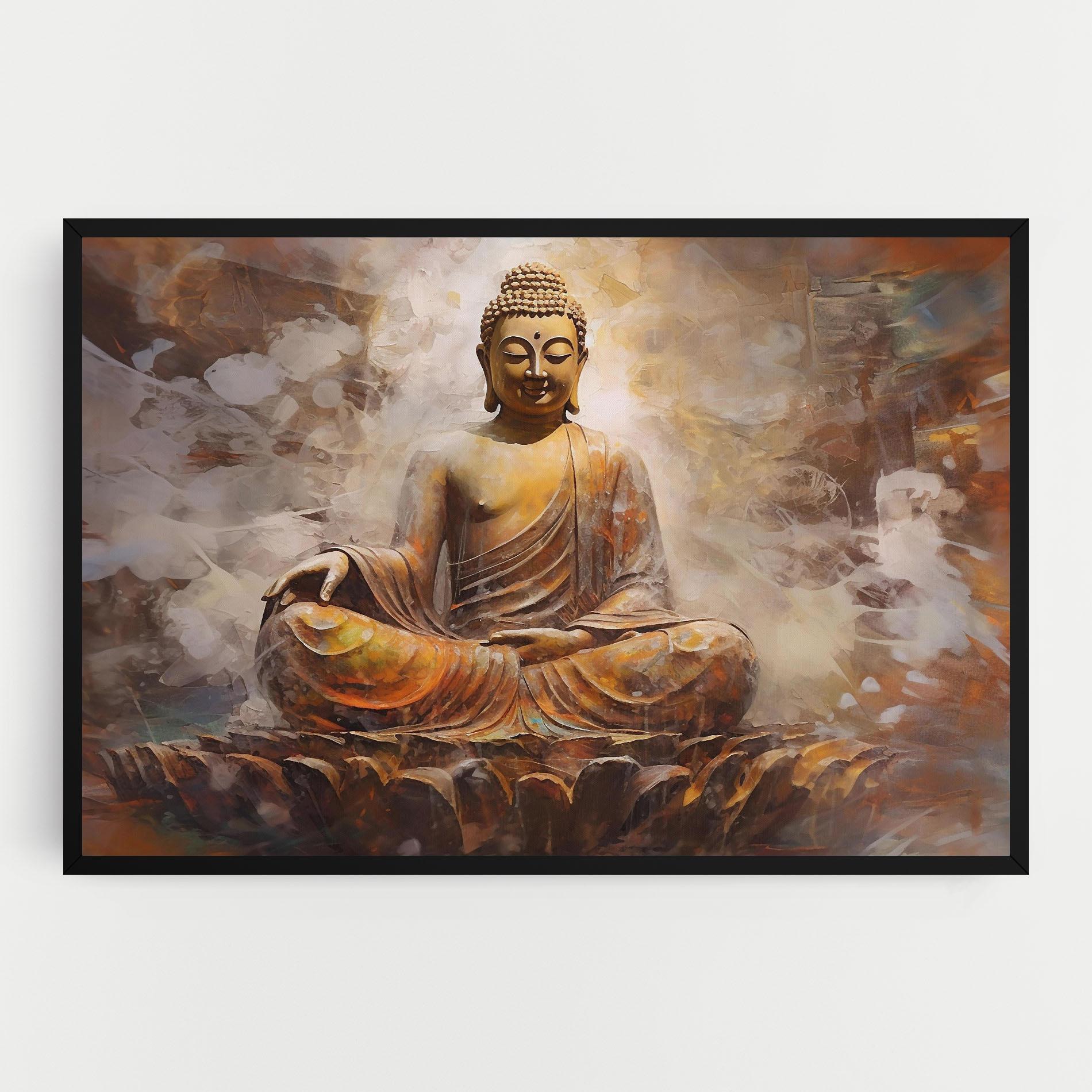 Leinwandbild Cream Orange Buddha mockup 0