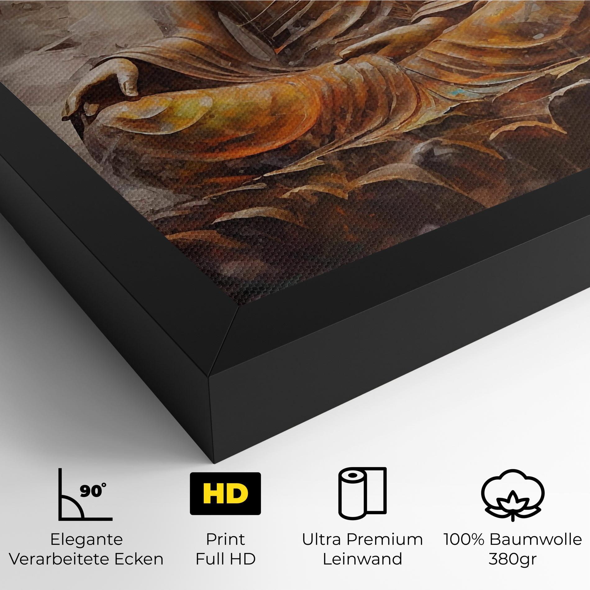 Leinwandbild Cream Orange Buddha mockup 4