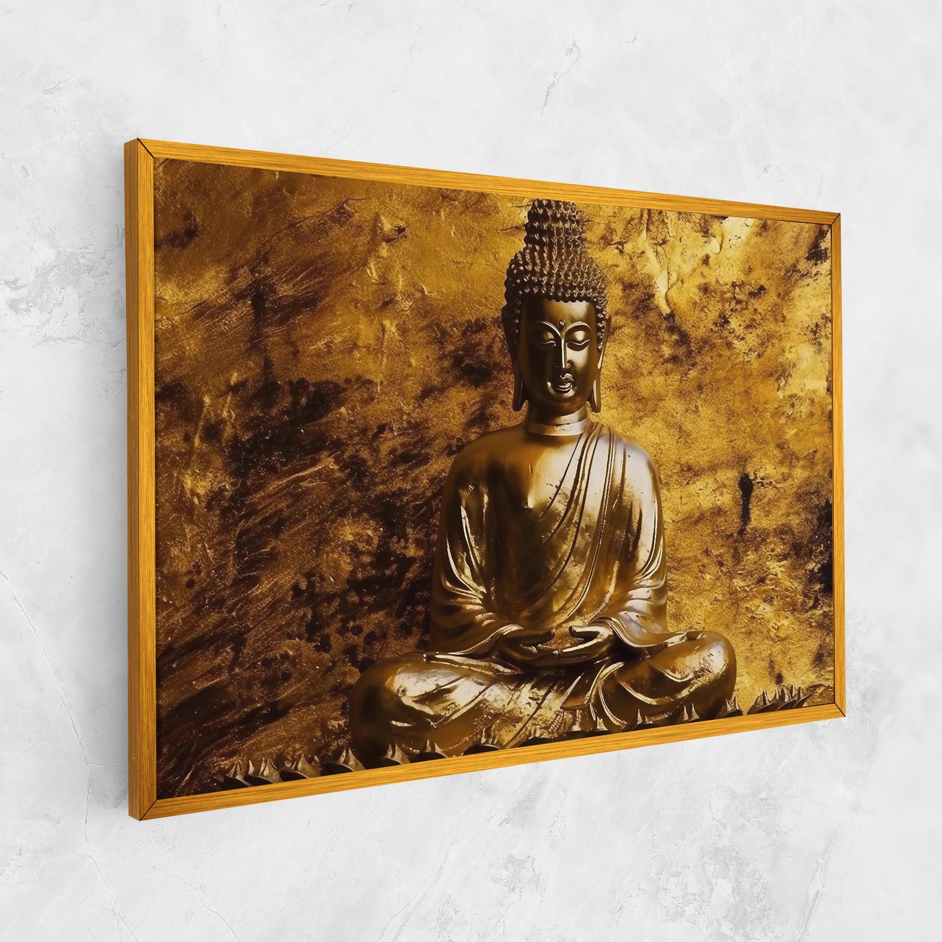 Leinwandbild Statue Gold Buddha mockup 1