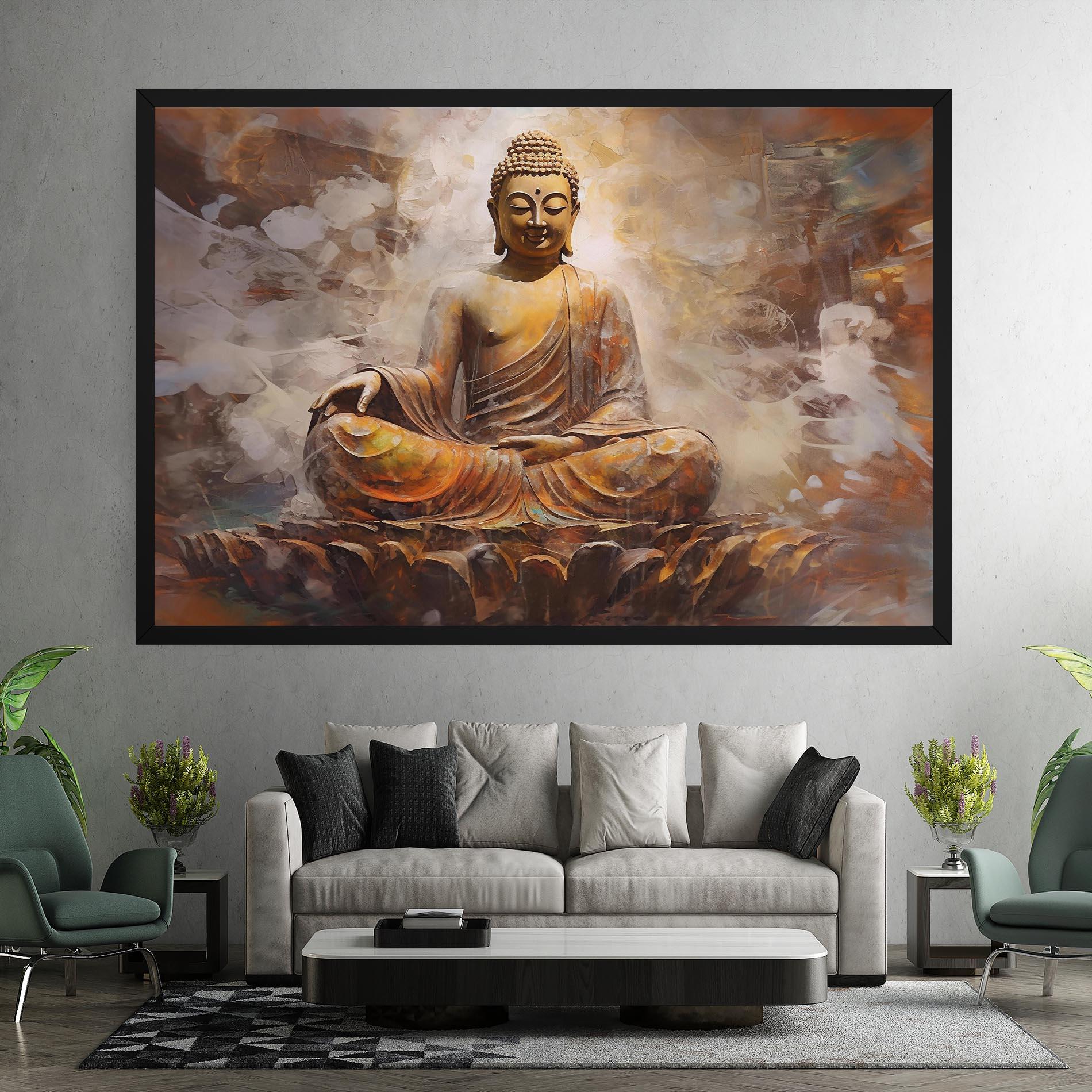 Leinwandbild Cream Orange Buddha mockup 7