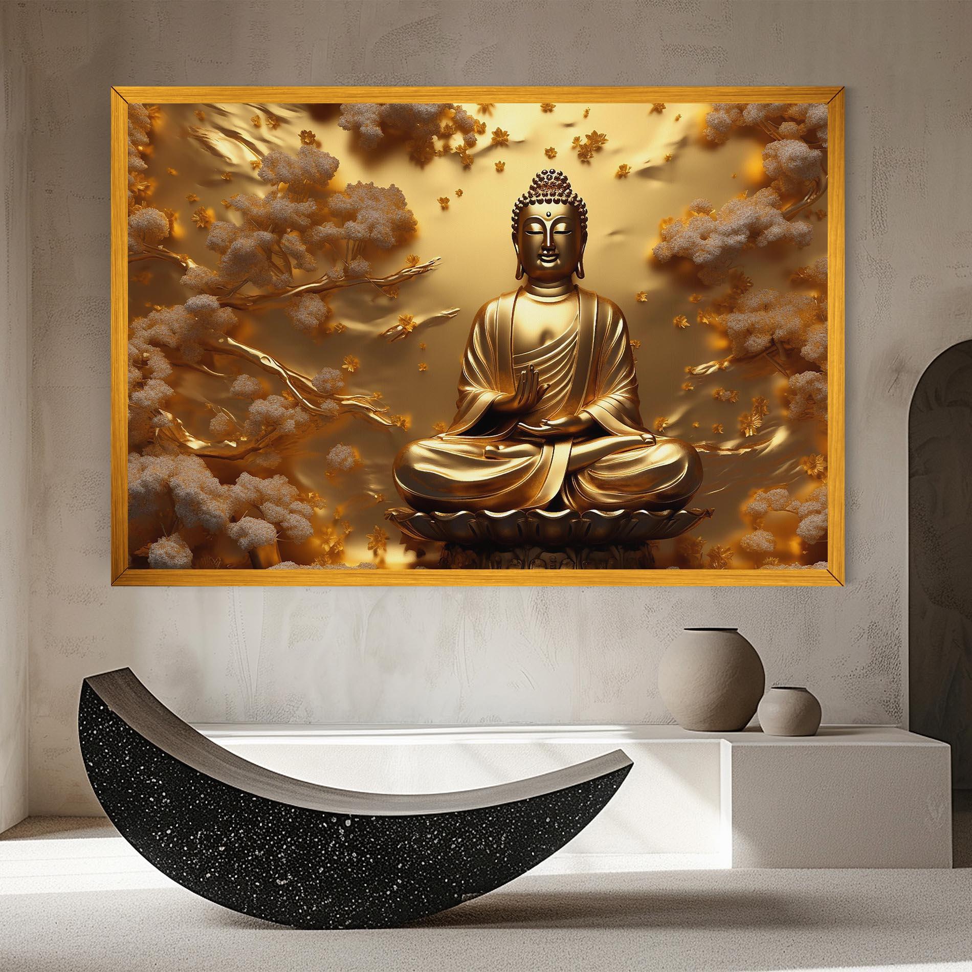 Leinwandbild Strong Gold Buddha mockup 8
