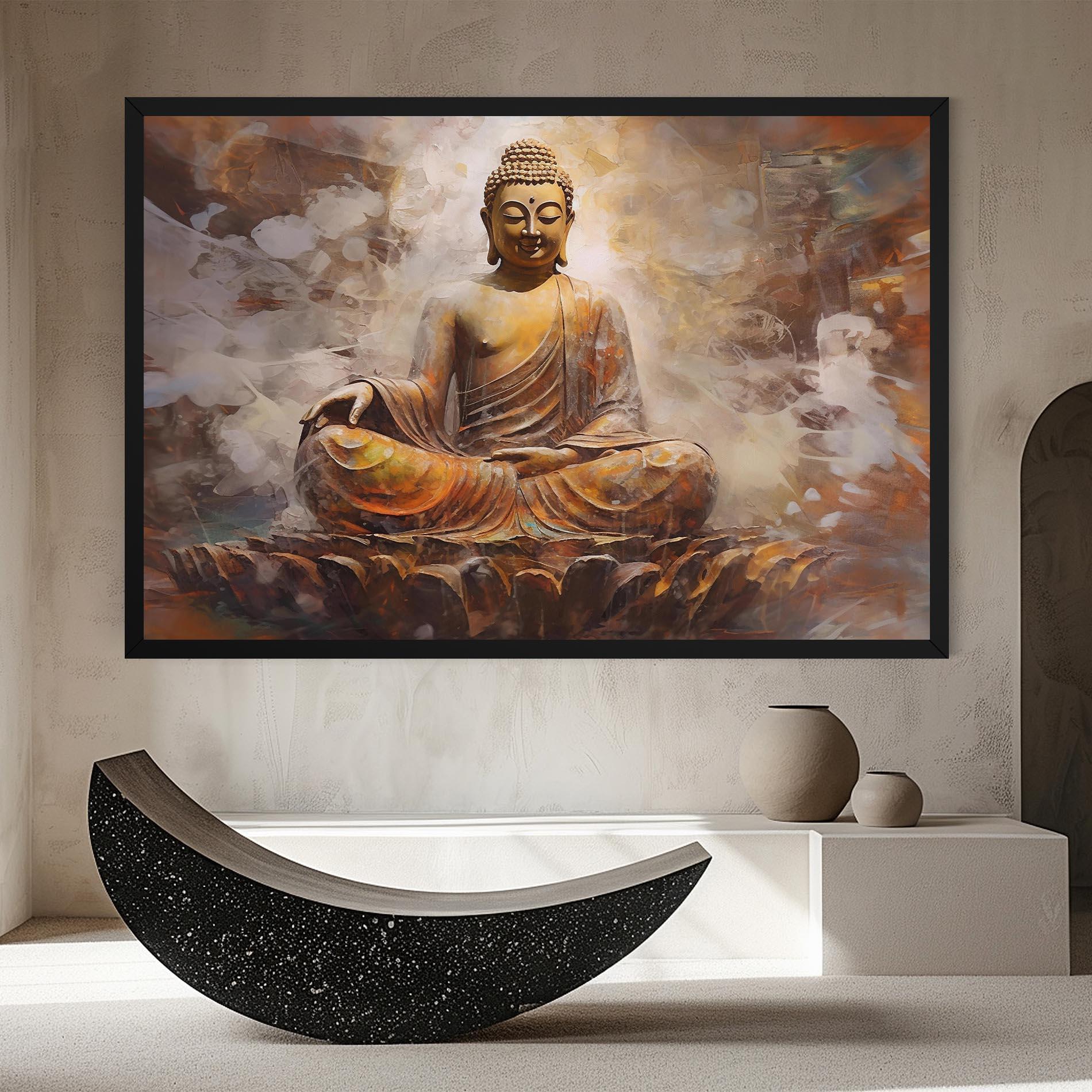 Leinwandbild Cream Orange Buddha mockup 8