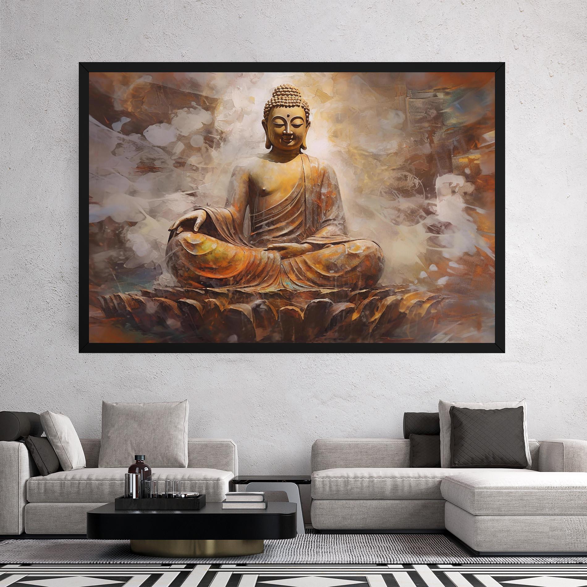 Leinwandbild Cream Orange Buddha mockup 2