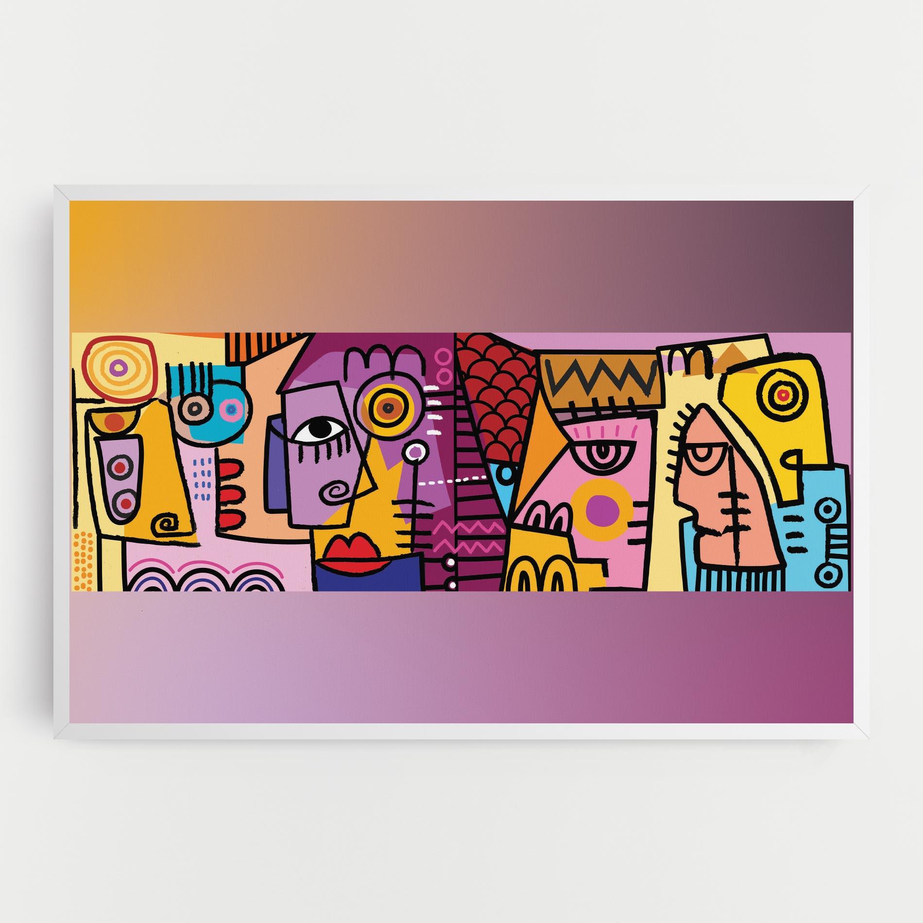 Leinwandbild Face Group Purple mockup 0