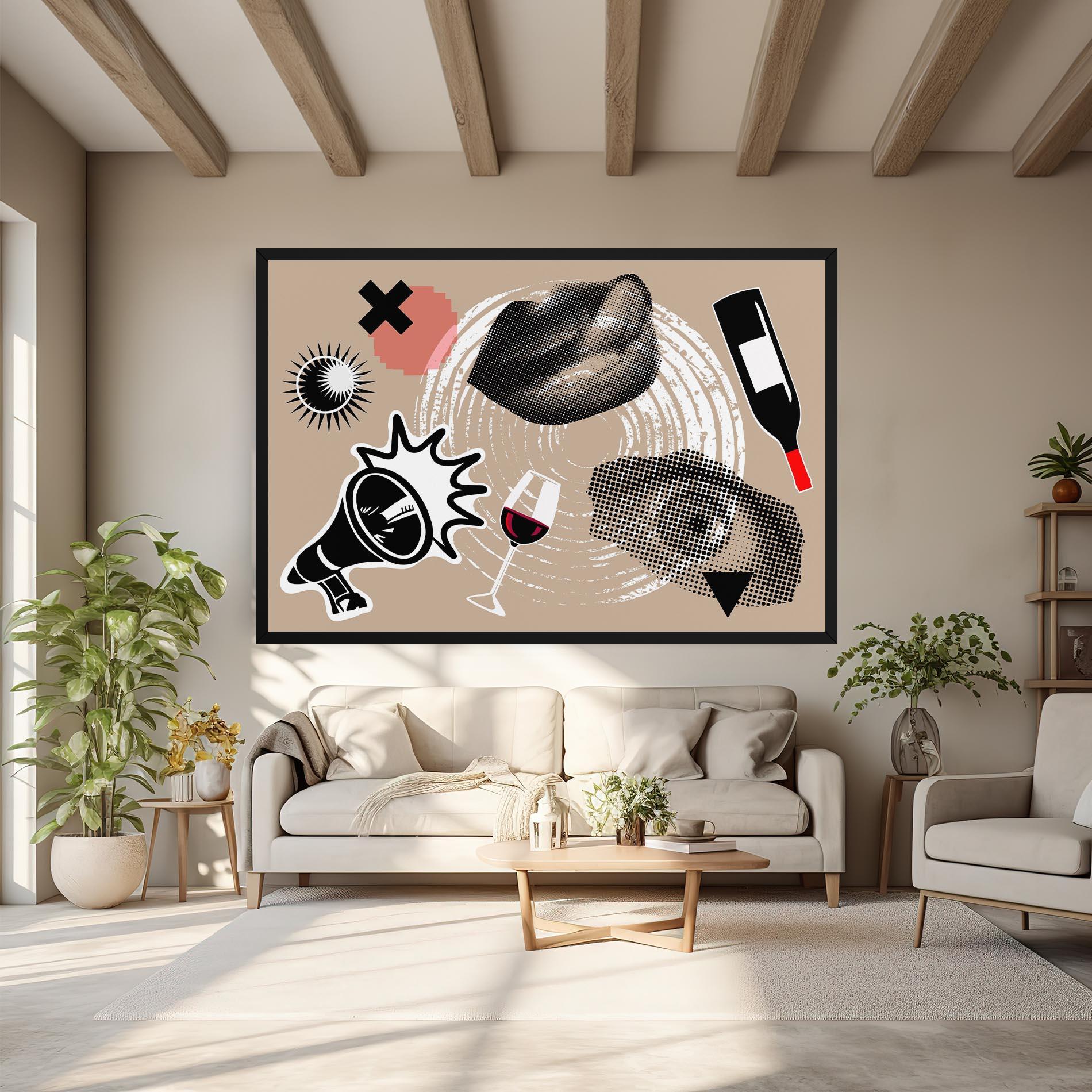 Leinwandbild Lips Mouth Collage mockup 6