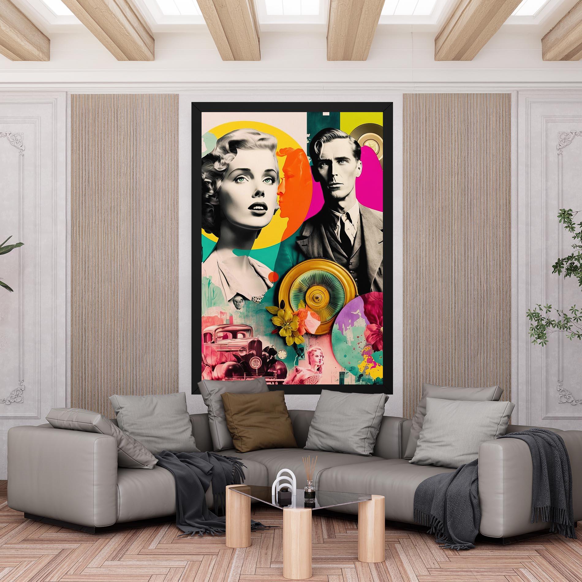 Leinwandbild 60s Retro Collage mockup 6