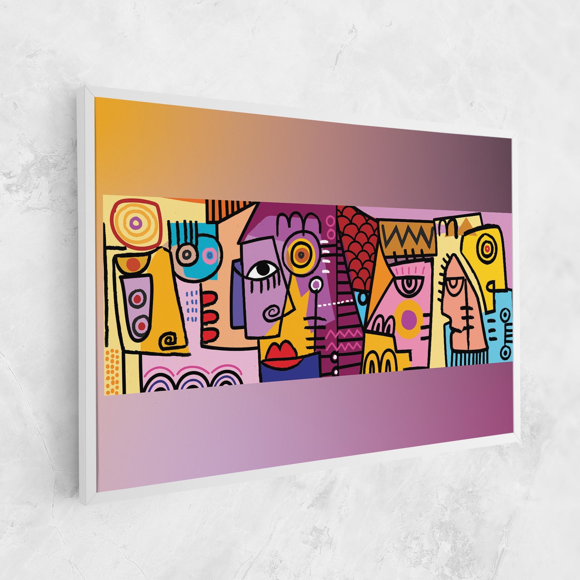 Leinwandbild Face Group Purple mockup 1