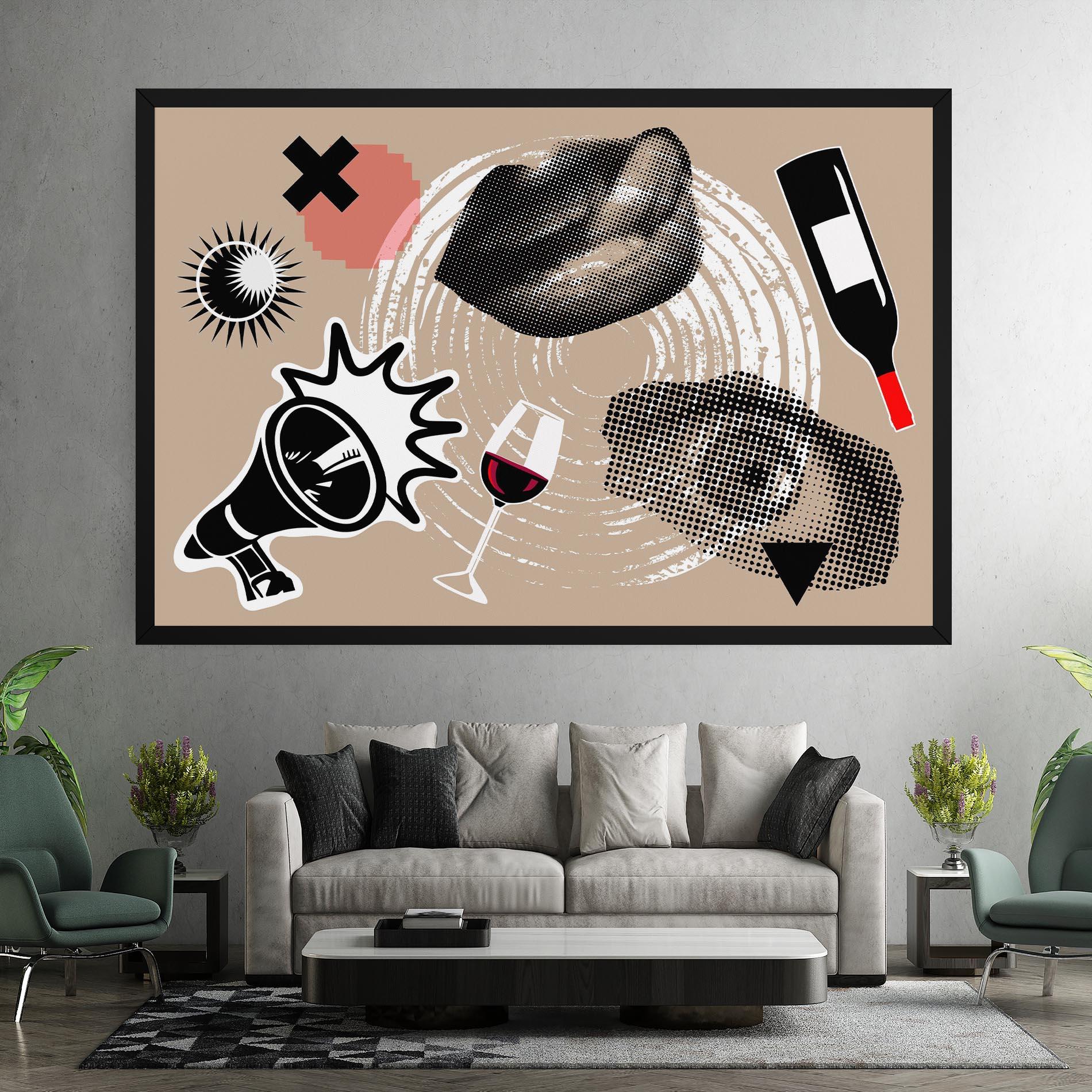 Leinwandbild Lips Mouth Collage mockup 7