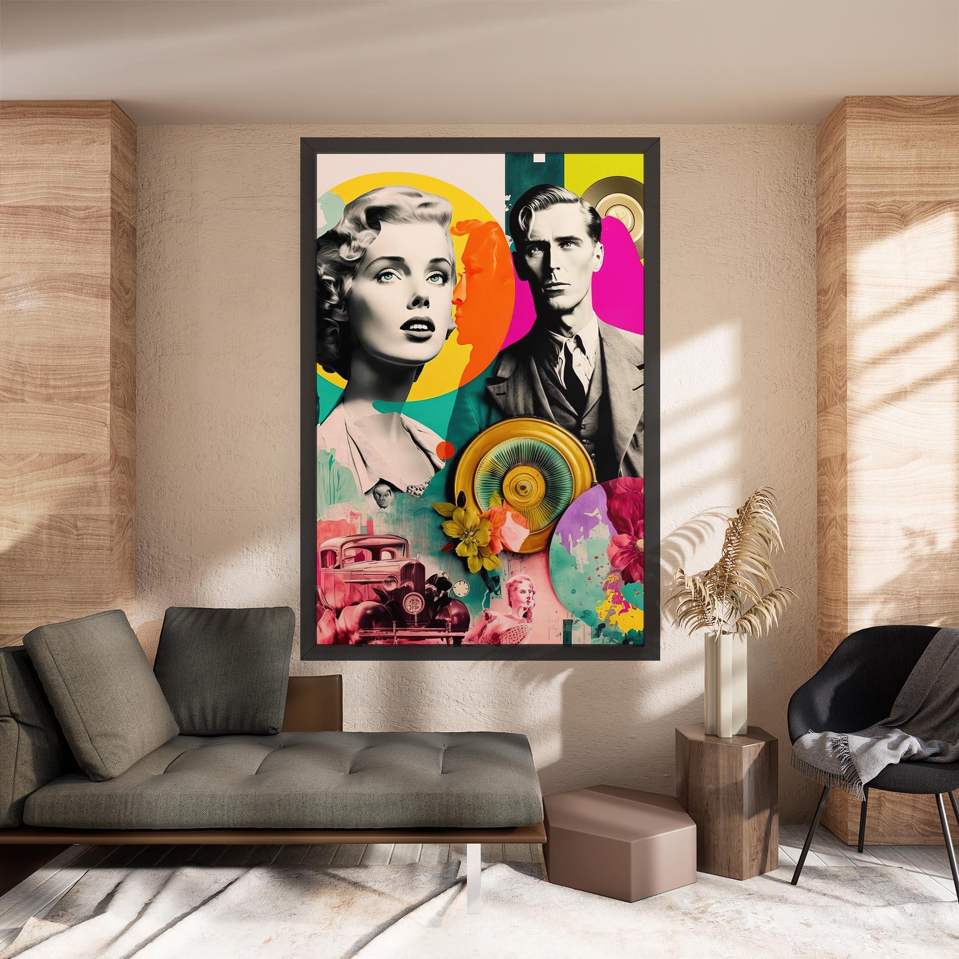 Leinwandbild 60s Retro Collage mockup 8