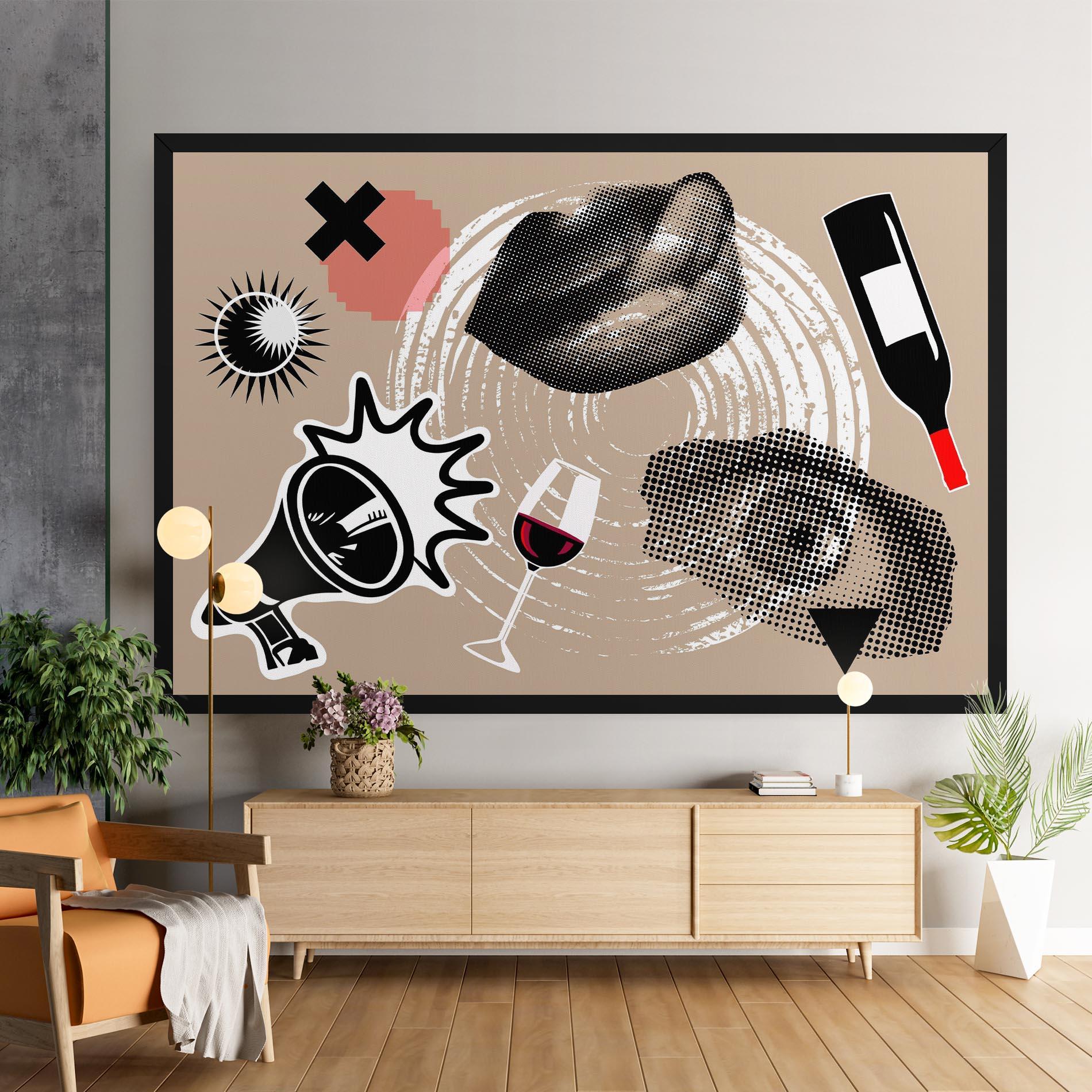 Leinwandbild Lips Mouth Collage mockup 9