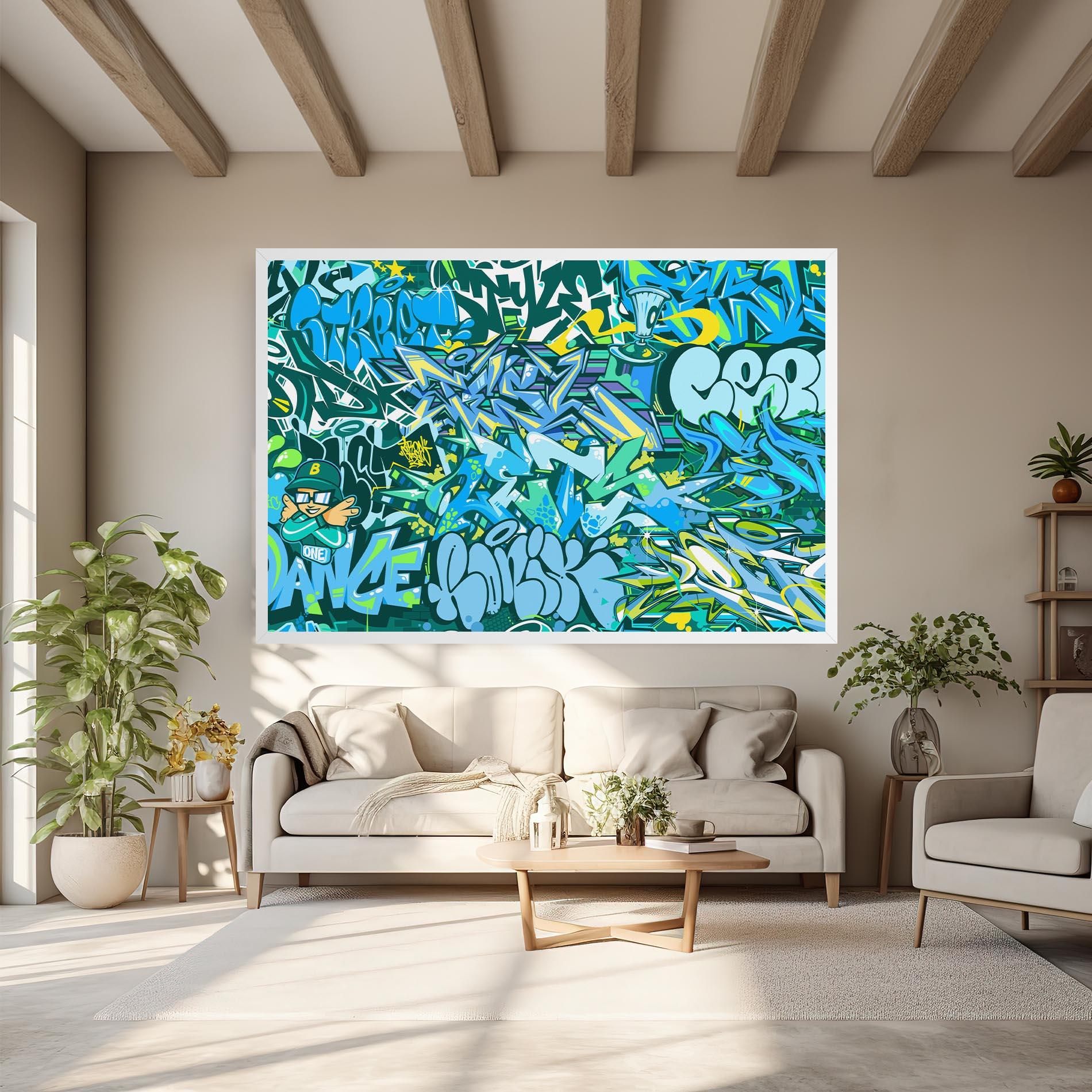 Leinwandbild Be One Graffiti mockup 6